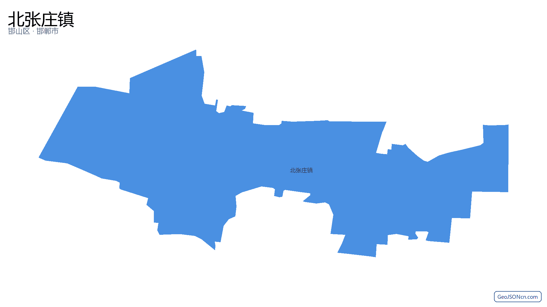 北张庄镇行政区划边界地图（邯山区·邯郸市）,提供GeoJSON、SHP矢量边界数据下载及高清地图大图(PNG/JPG) - GeoJSONcn.com