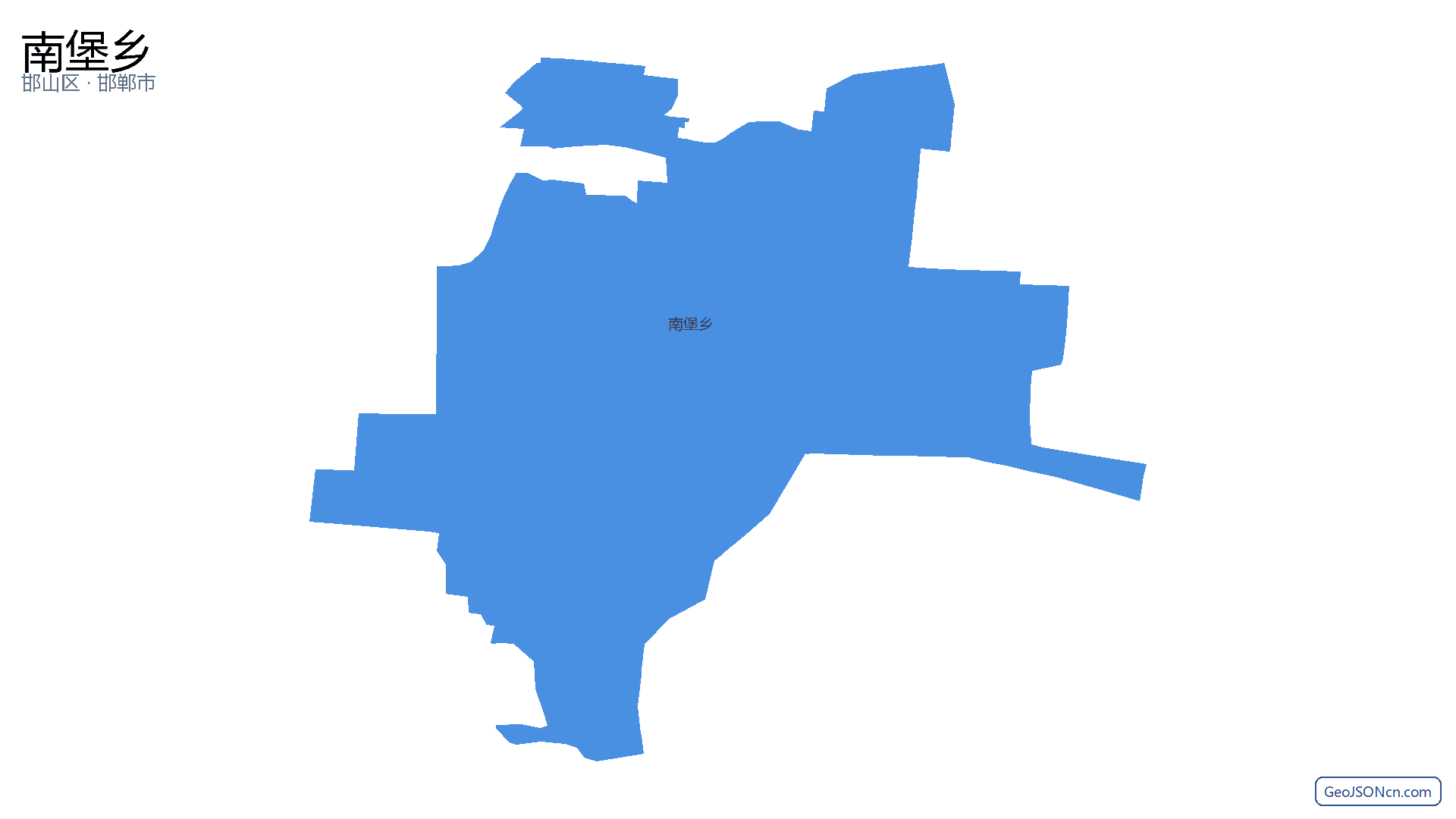 南堡乡行政区划边界地图（邯山区·邯郸市）,提供GeoJSON、SHP矢量边界数据下载及高清地图大图(PNG/JPG) - GeoJSONcn.com