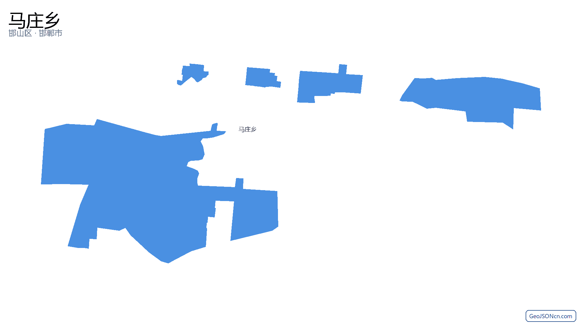 马庄乡行政区划边界地图(邯山区·邯郸市),提供GeoJSON、SHP矢量边界数据下载及高清地图大图(PNG/JPG) - GeoJSONcn.com