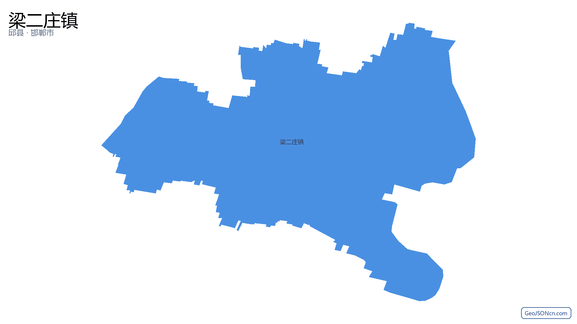梁二庄镇行政区划边界地图(邱县·邯郸市),提供GeoJSON、SHP矢量边界数据下载及高清地图大图(PNG/JPG) - GeoJSONcn.com