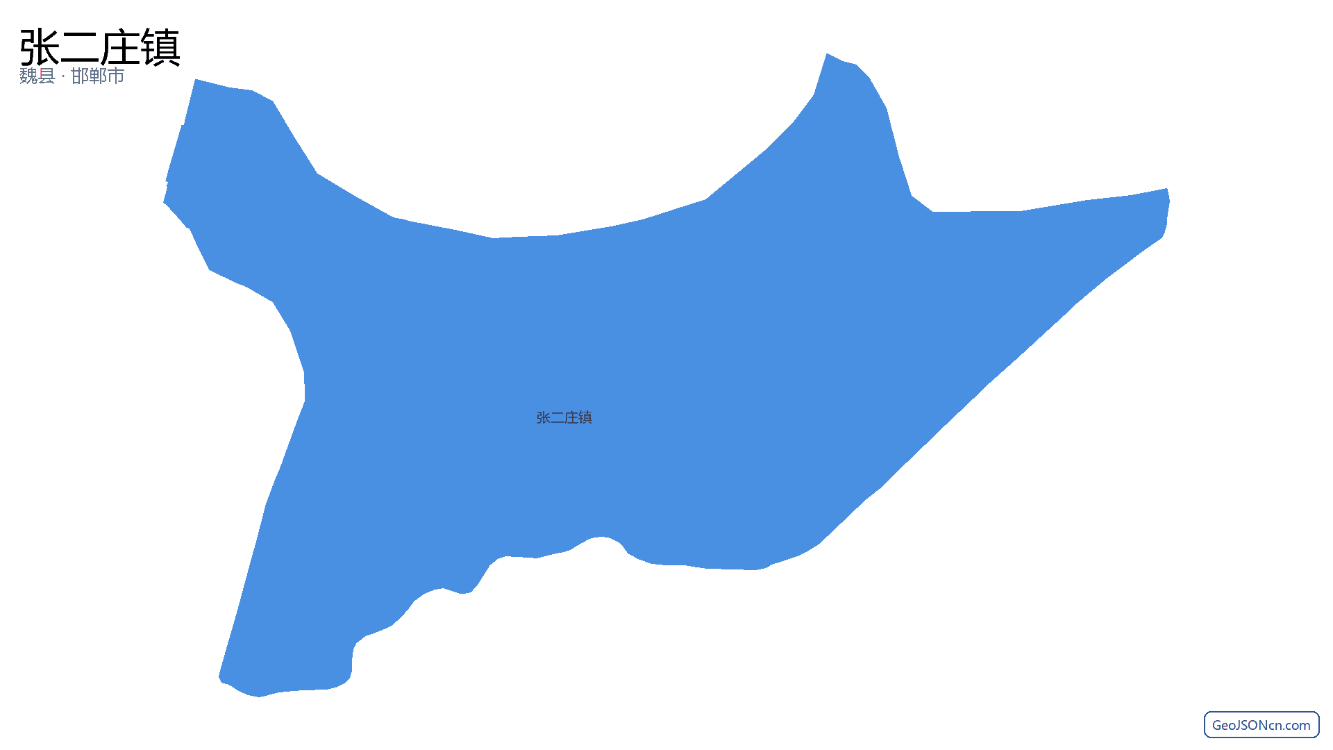 张二庄镇行政区划边界地图(魏县·邯郸市),提供GeoJSON、SHP矢量边界数据下载及高清地图大图(PNG/JPG) - GeoJSONcn.com