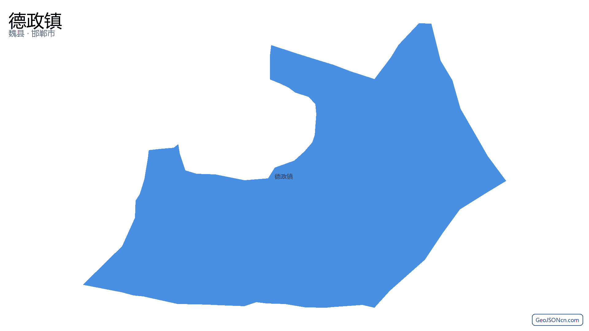 德政镇行政区划边界地图（魏县·邯郸市）,提供GeoJSON、SHP矢量边界数据下载及高清地图大图(PNG/JPG) - GeoJSONcn.com