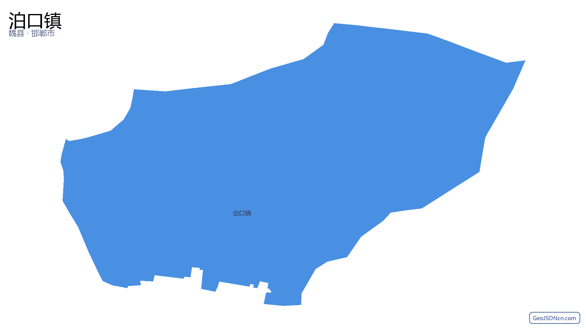 泊口镇行政区划边界地图(魏县·邯郸市),提供GeoJSON、SHP矢量边界数据下载及高清地图大图(PNG/JPG) - GeoJSONcn.com