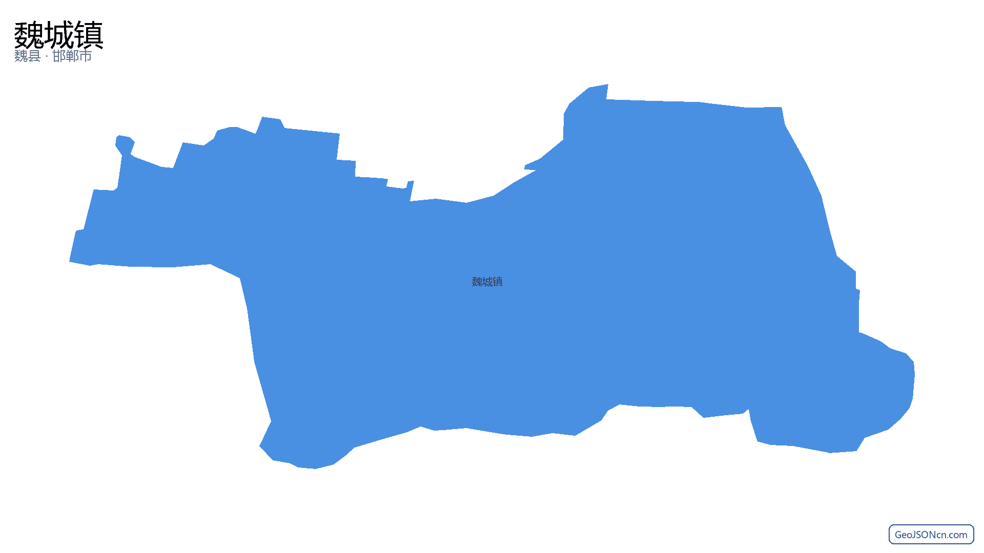 魏城镇行政区划边界地图（魏县·邯郸市）,提供GeoJSON、SHP矢量边界数据下载及高清地图大图(PNG/JPG) - GeoJSONcn.com