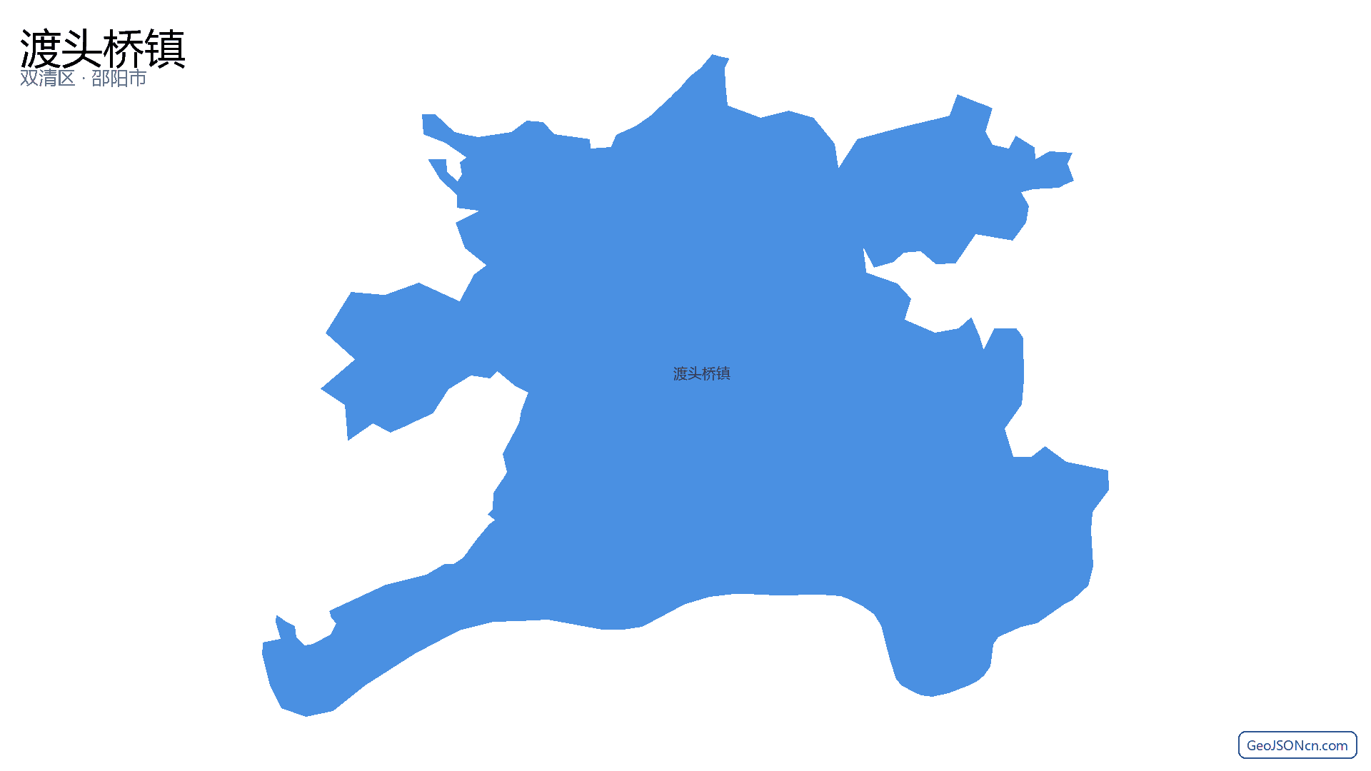 渡头桥镇行政区划边界地图(双清区·邵阳市),提供GeoJSON、SHP矢量边界数据下载及高清地图大图(PNG/JPG) - GeoJSONcn.com