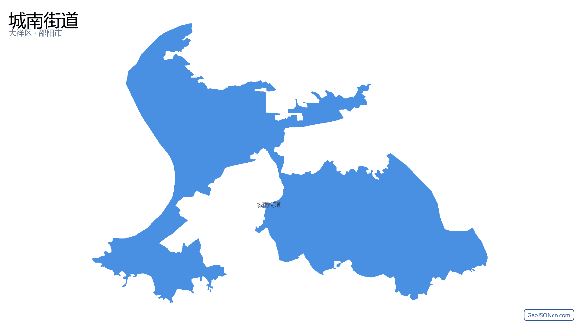 城南街道行政区划边界地图(大祥区·邵阳市),提供GeoJSON、SHP矢量边界数据下载及高清地图大图(PNG/JPG) - GeoJSONcn.com