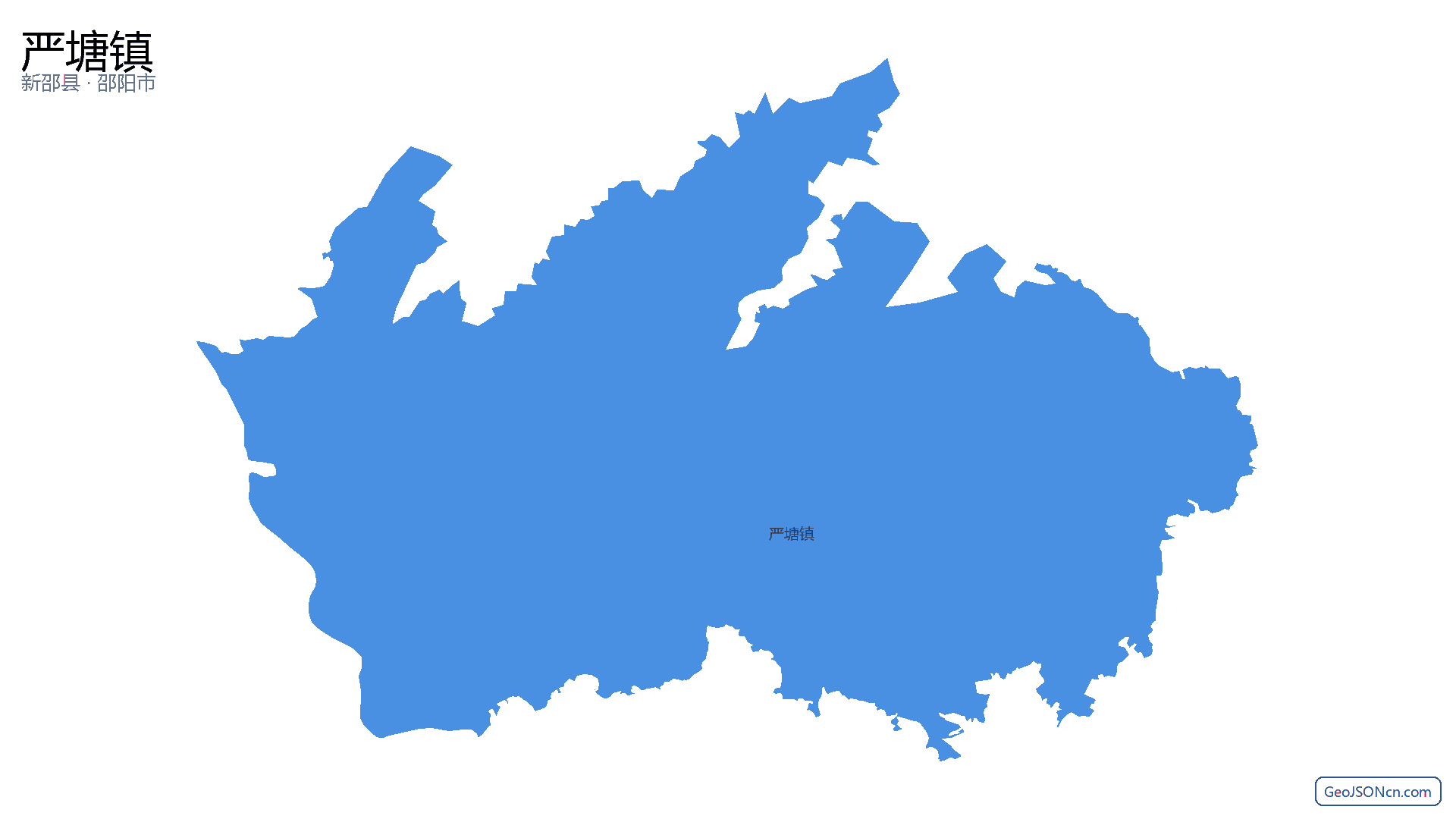 严塘镇行政区划边界地图（新邵县·邵阳市）,提供GeoJSON、SHP矢量边界数据下载及高清地图大图(PNG/JPG) - GeoJSONcn.com