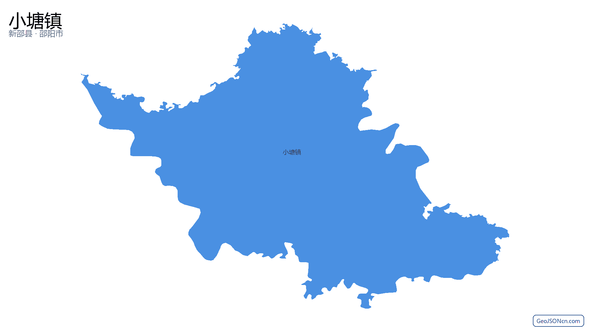 小塘镇行政区划边界地图(新邵县·邵阳市),提供GeoJSON、SHP矢量边界数据下载及高清地图大图(PNG/JPG) - GeoJSONcn.com