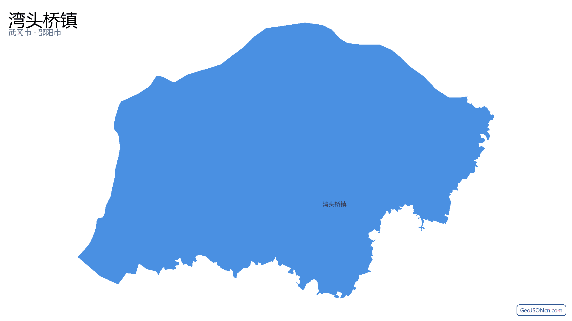 湾头桥镇行政区划边界地图（武冈市·邵阳市）,提供GeoJSON、SHP矢量边界数据下载及高清地图大图(PNG/JPG) - GeoJSONcn.com