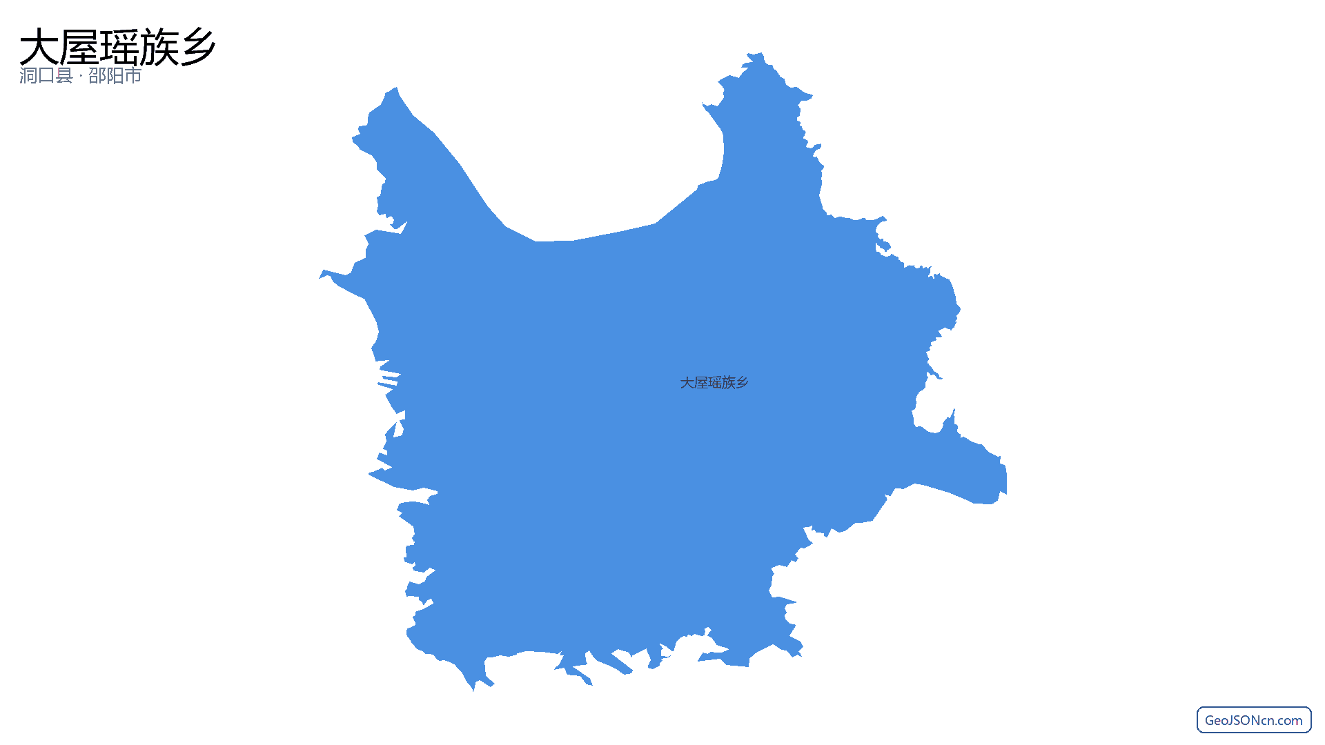大屋瑶族乡行政区划边界地图（洞口县·邵阳市）,提供GeoJSON、SHP矢量边界数据下载及高清地图大图(PNG/JPG) - GeoJSONcn.com
