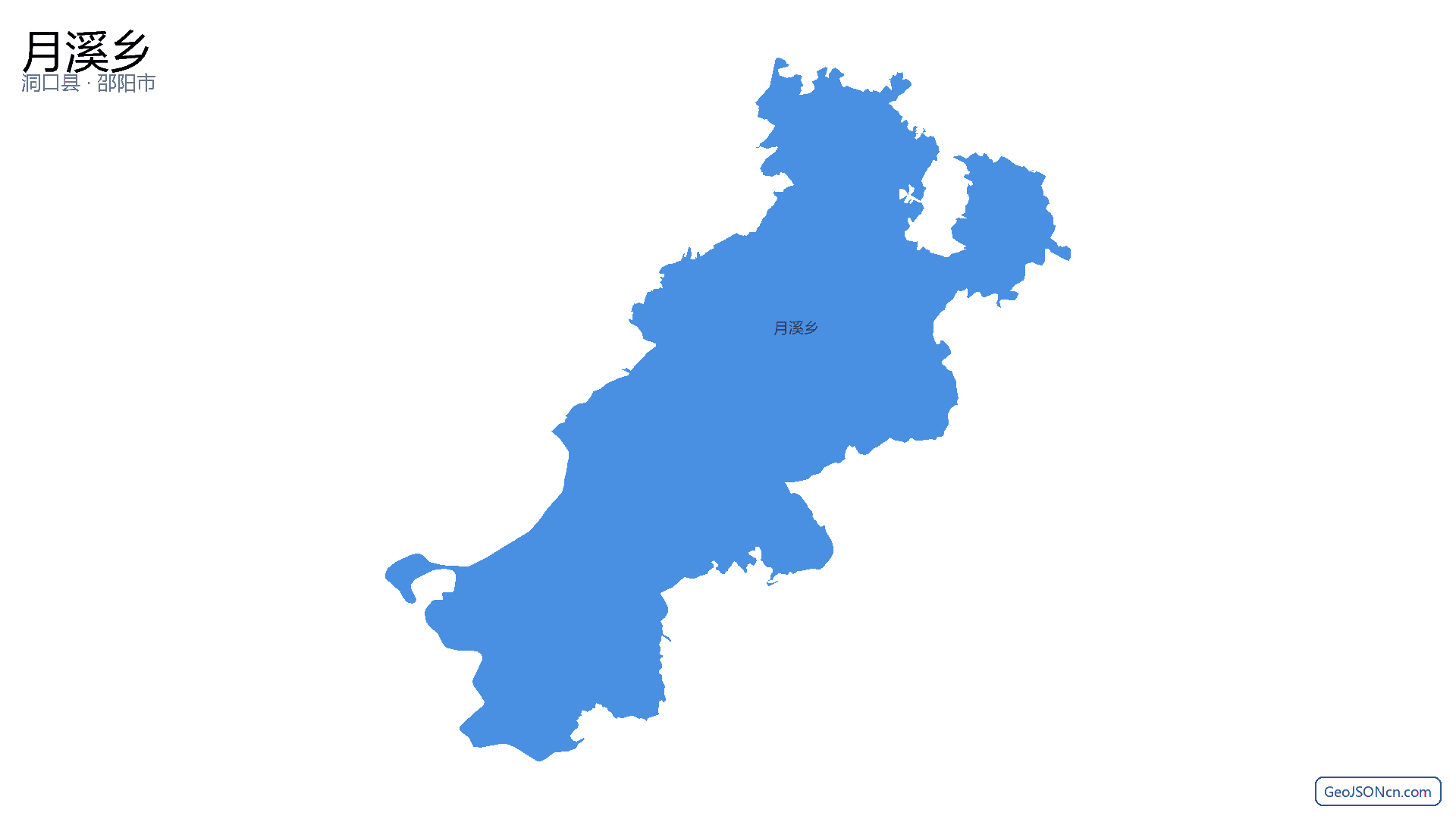 月溪乡行政区划边界地图（洞口县·邵阳市）,提供GeoJSON、SHP矢量边界数据下载及高清地图大图(PNG/JPG) - GeoJSONcn.com