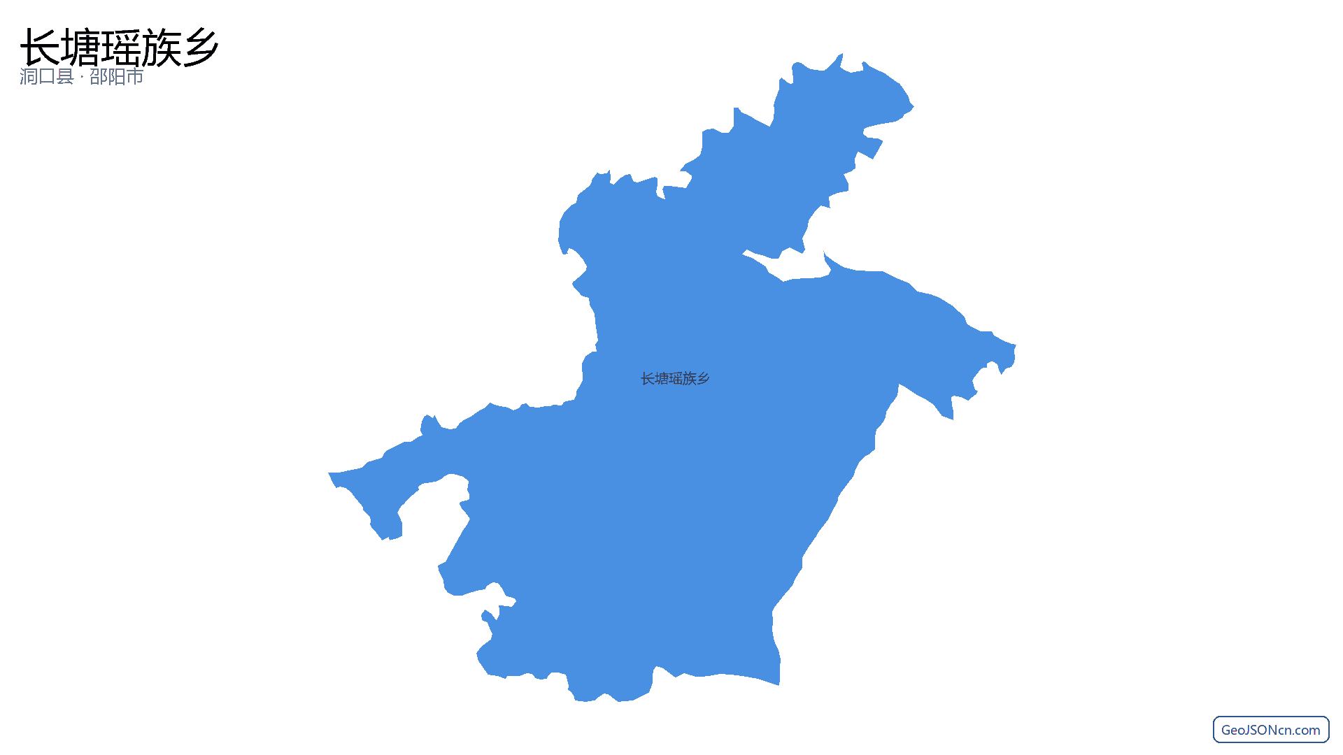 长塘瑶族乡行政区划边界地图(洞口县·邵阳市),提供GeoJSON、SHP矢量边界数据下载及高清地图大图(PNG/JPG) - GeoJSONcn.com