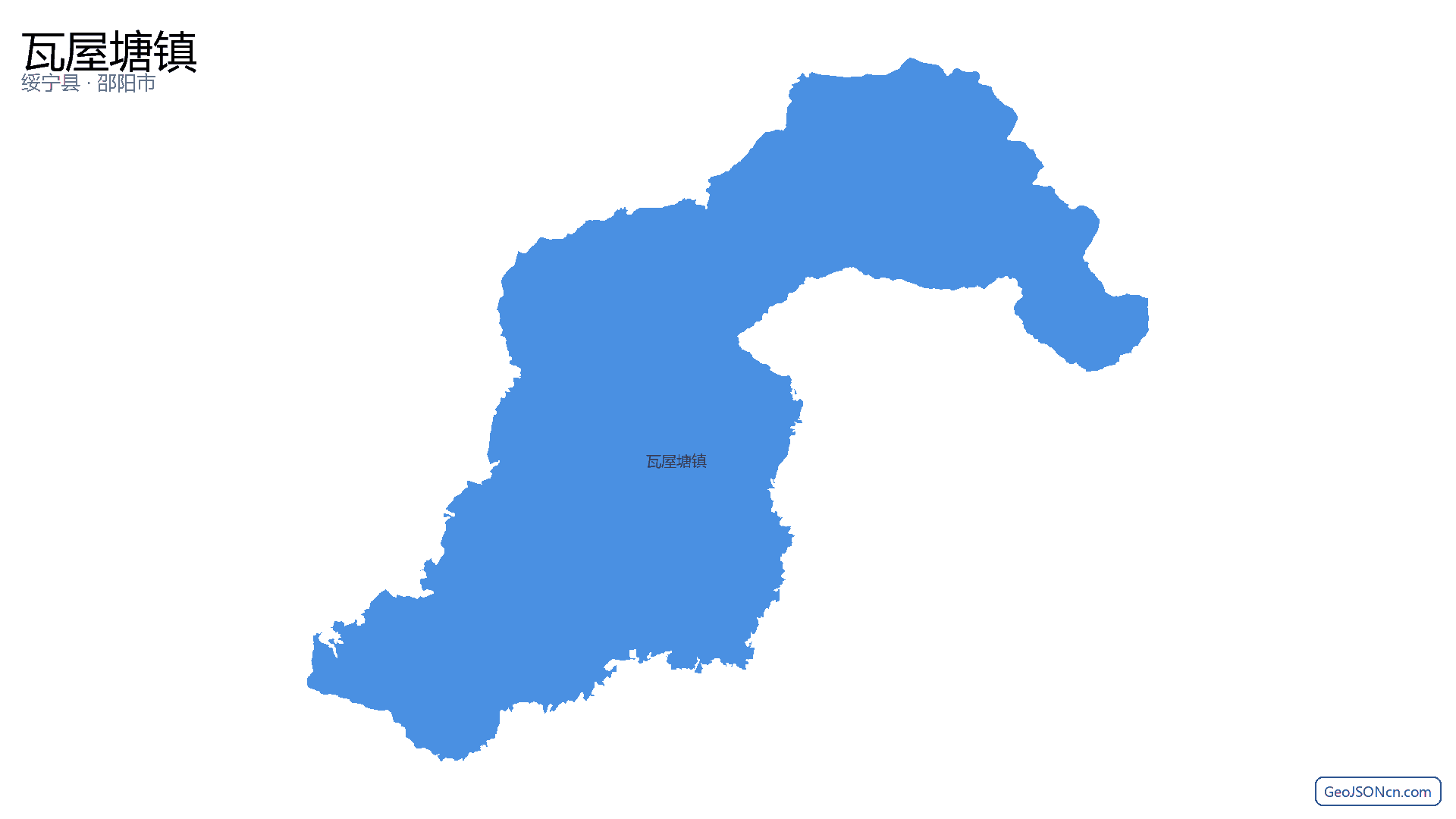 瓦屋塘镇行政区划边界地图(绥宁县·邵阳市),提供GeoJSON、SHP矢量边界数据下载及高清地图大图(PNG/JPG) - GeoJSONcn.com
