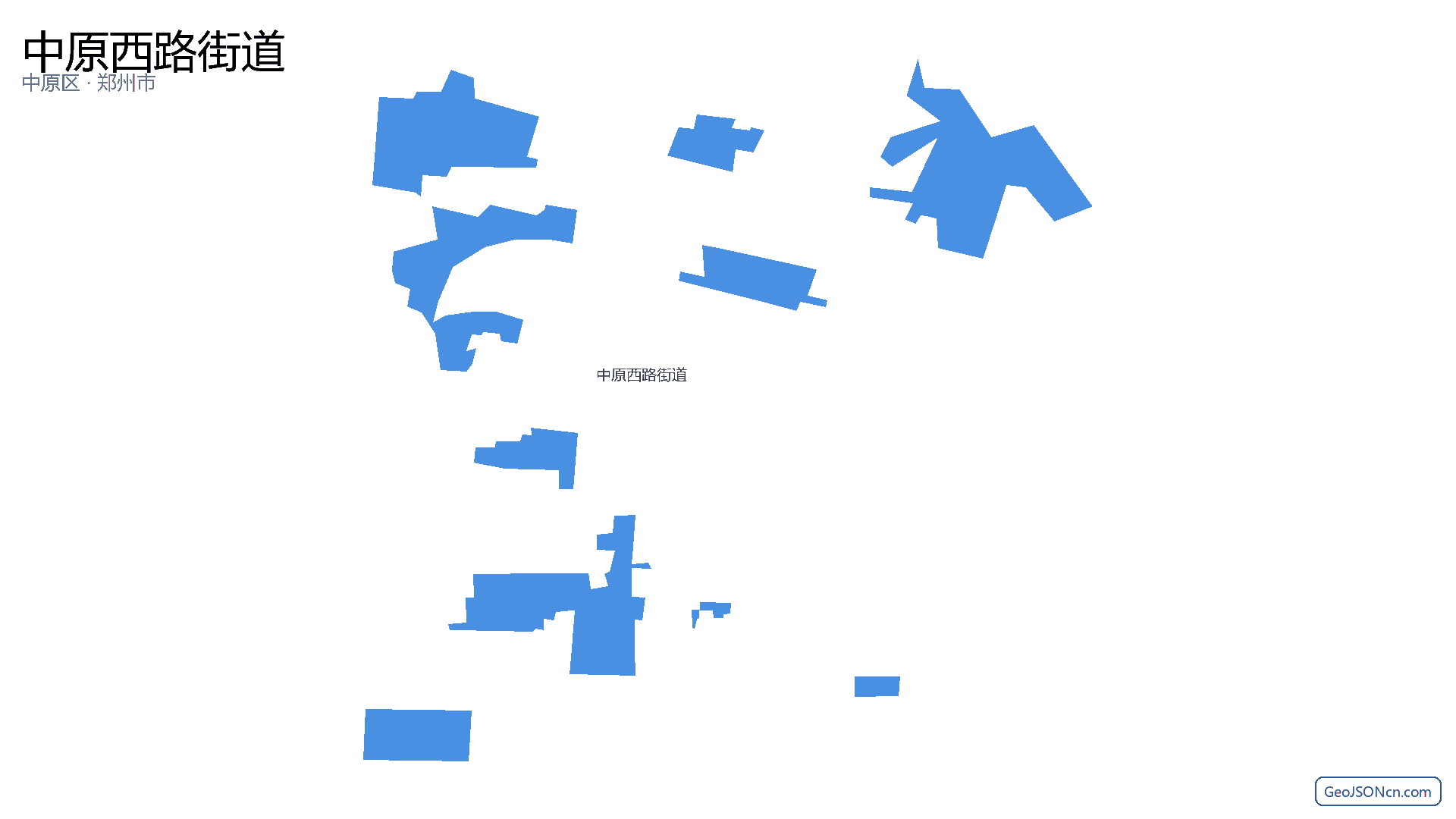 中原西路街道行政区划边界地图（中原区·郑州市）,提供GeoJSON、SHP矢量边界数据下载及高清地图大图(PNG/JPG) - GeoJSONcn.com