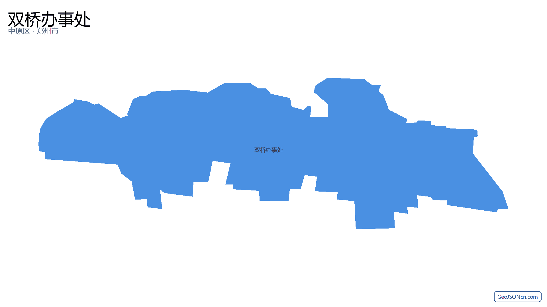 双桥办事处行政区划边界地图(中原区·郑州市),提供GeoJSON、SHP矢量边界数据下载及高清地图大图(PNG/JPG) - GeoJSONcn.com