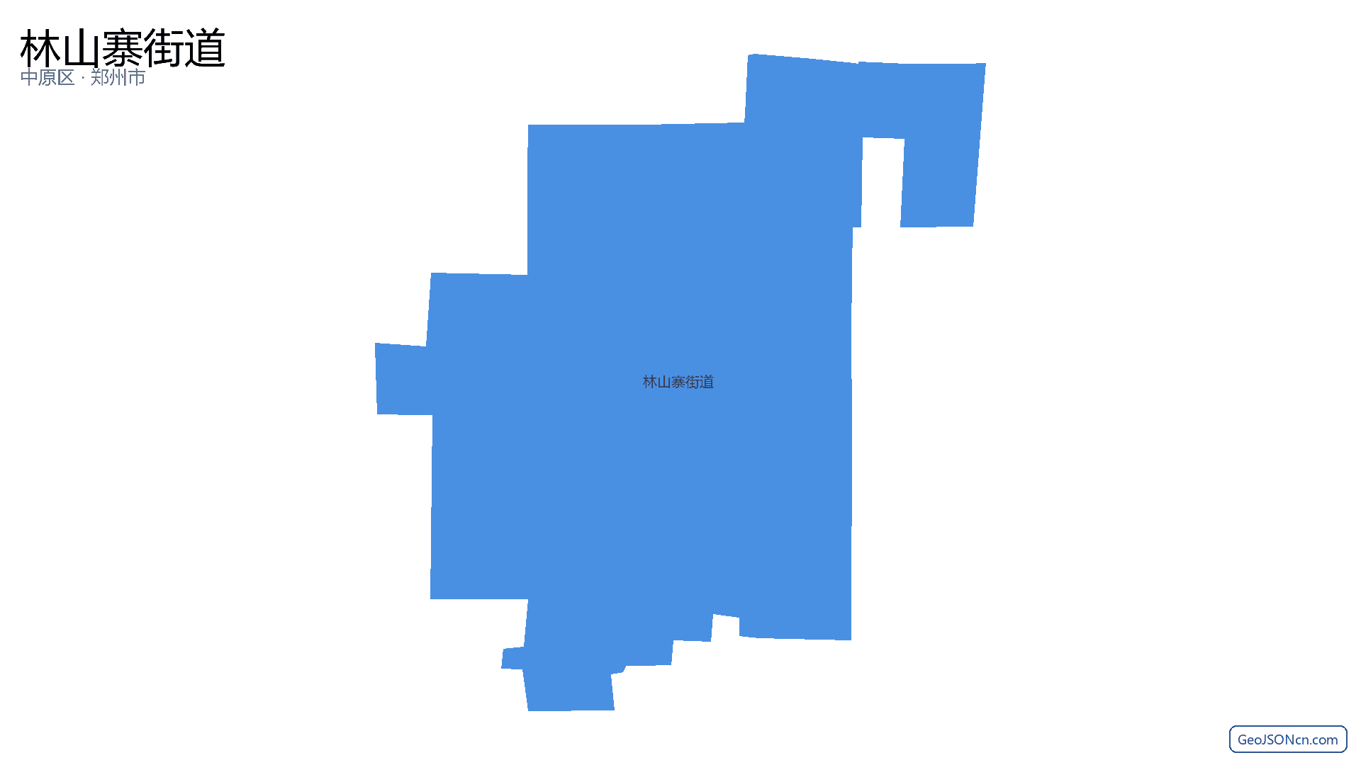林山寨街道行政区划边界地图（中原区·郑州市）,提供GeoJSON、SHP矢量边界数据下载及高清地图大图(PNG/JPG) - GeoJSONcn.com