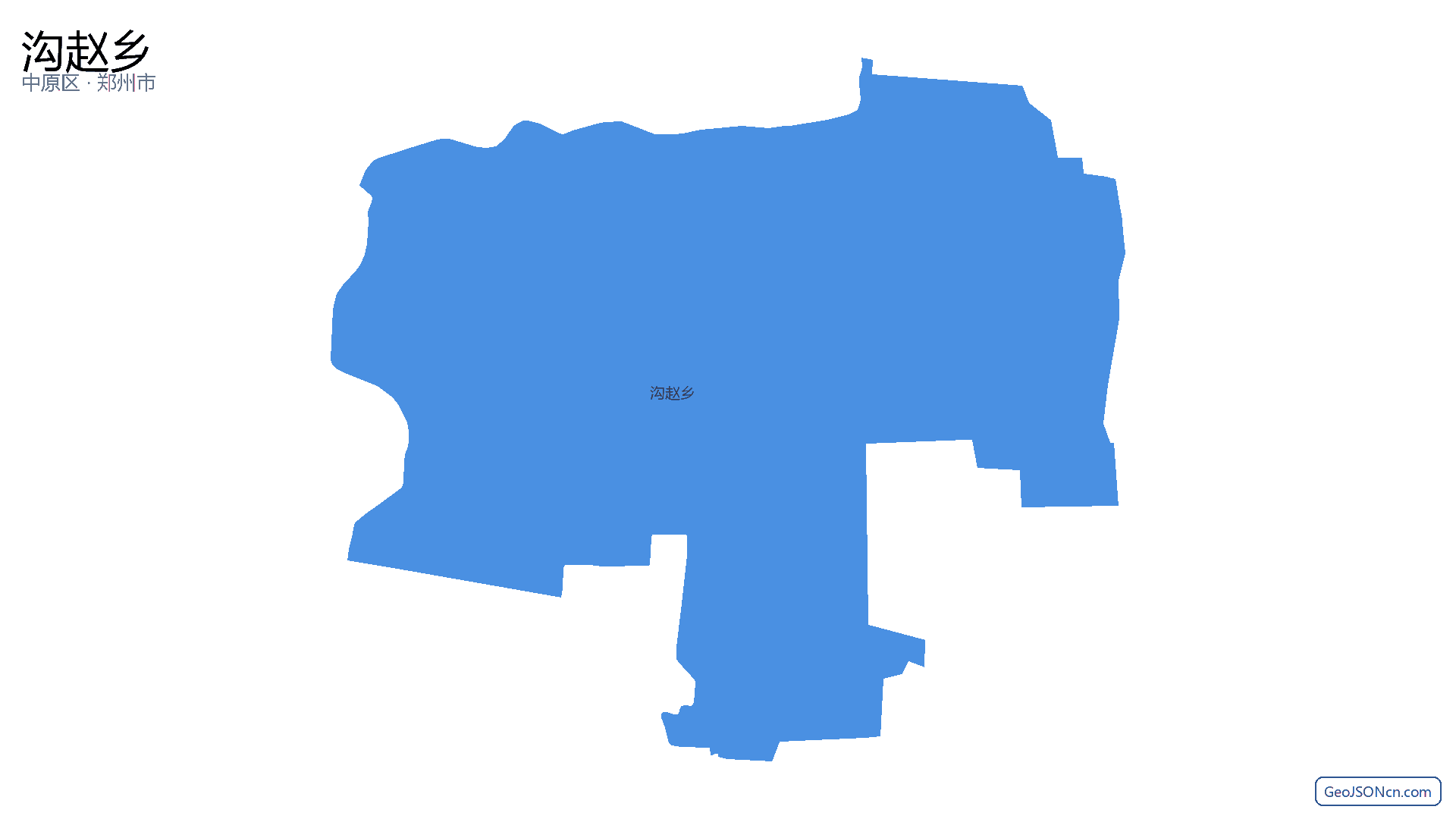 沟赵乡行政区划边界地图(中原区·郑州市),提供GeoJSON、SHP矢量边界数据下载及高清地图大图(PNG/JPG) - GeoJSONcn.com