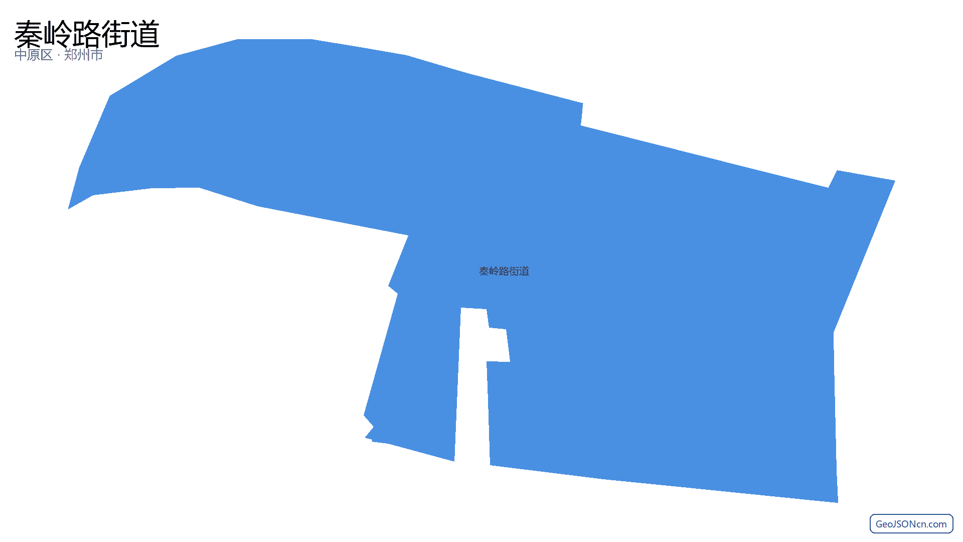 秦岭路街道行政区划边界地图（中原区·郑州市）,提供GeoJSON、SHP矢量边界数据下载及高清地图大图(PNG/JPG) - GeoJSONcn.com