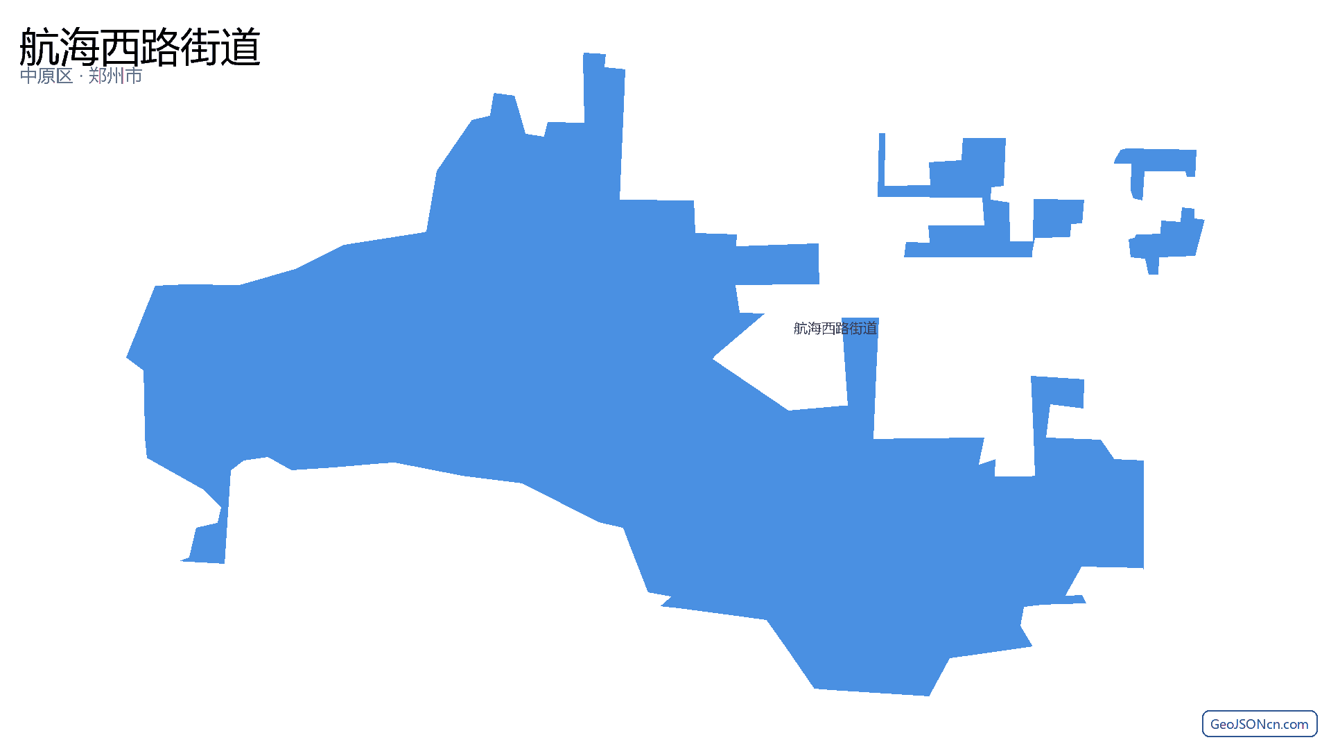 航海西路街道行政区划边界地图(中原区·郑州市),提供GeoJSON、SHP矢量边界数据下载及高清地图大图(PNG/JPG) - GeoJSONcn.com