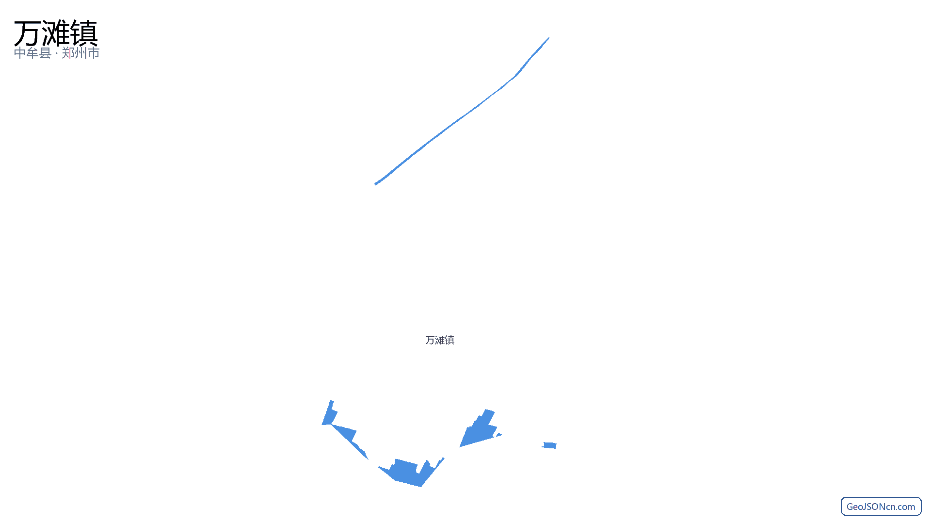 万滩镇行政区划边界地图（中牟县·郑州市）,提供GeoJSON、SHP矢量边界数据下载及高清地图大图(PNG/JPG) - GeoJSONcn.com