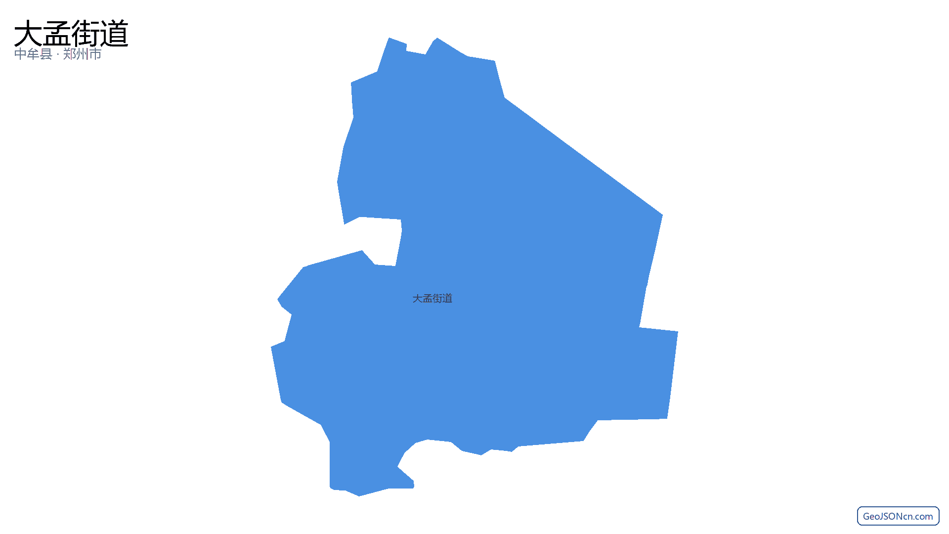 大孟街道行政区划边界地图（中牟县·郑州市）,提供GeoJSON、SHP矢量边界数据下载及高清地图大图(PNG/JPG) - GeoJSONcn.com