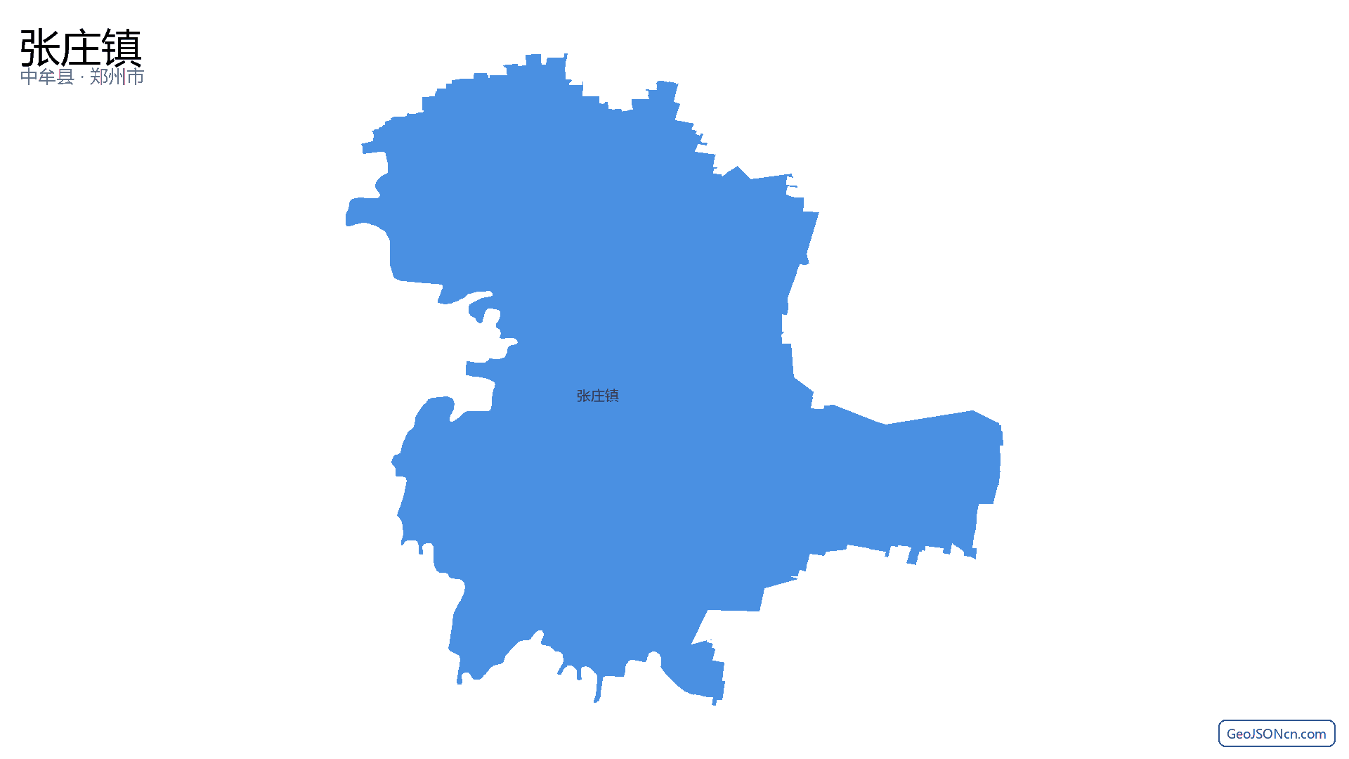 张庄镇行政区划边界地图（中牟县·郑州市）,提供GeoJSON、SHP矢量边界数据下载及高清地图大图(PNG/JPG) - GeoJSONcn.com