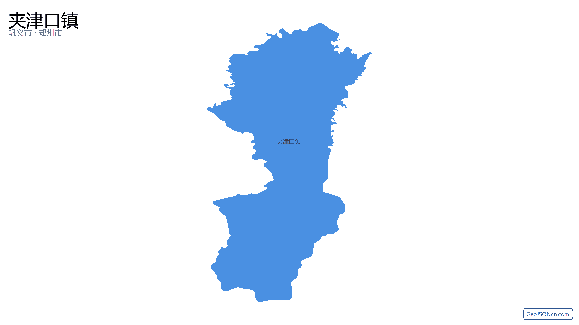 夹津口镇行政区划边界地图（巩义市·郑州市）,提供GeoJSON、SHP矢量边界数据下载及高清地图大图(PNG/JPG) - GeoJSONcn.com