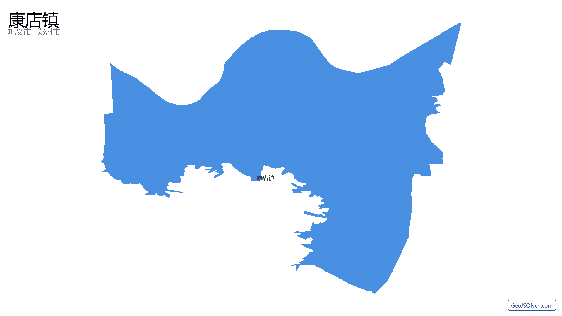 康店镇行政区划边界地图(巩义市·郑州市),提供GeoJSON、SHP矢量边界数据下载及高清地图大图(PNG/JPG) - GeoJSONcn.com