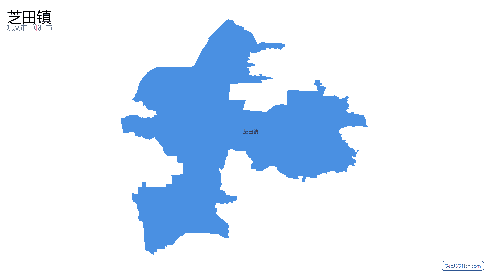 芝田镇行政区划边界地图(巩义市·郑州市),提供GeoJSON、SHP矢量边界数据下载及高清地图大图(PNG/JPG) - GeoJSONcn.com
