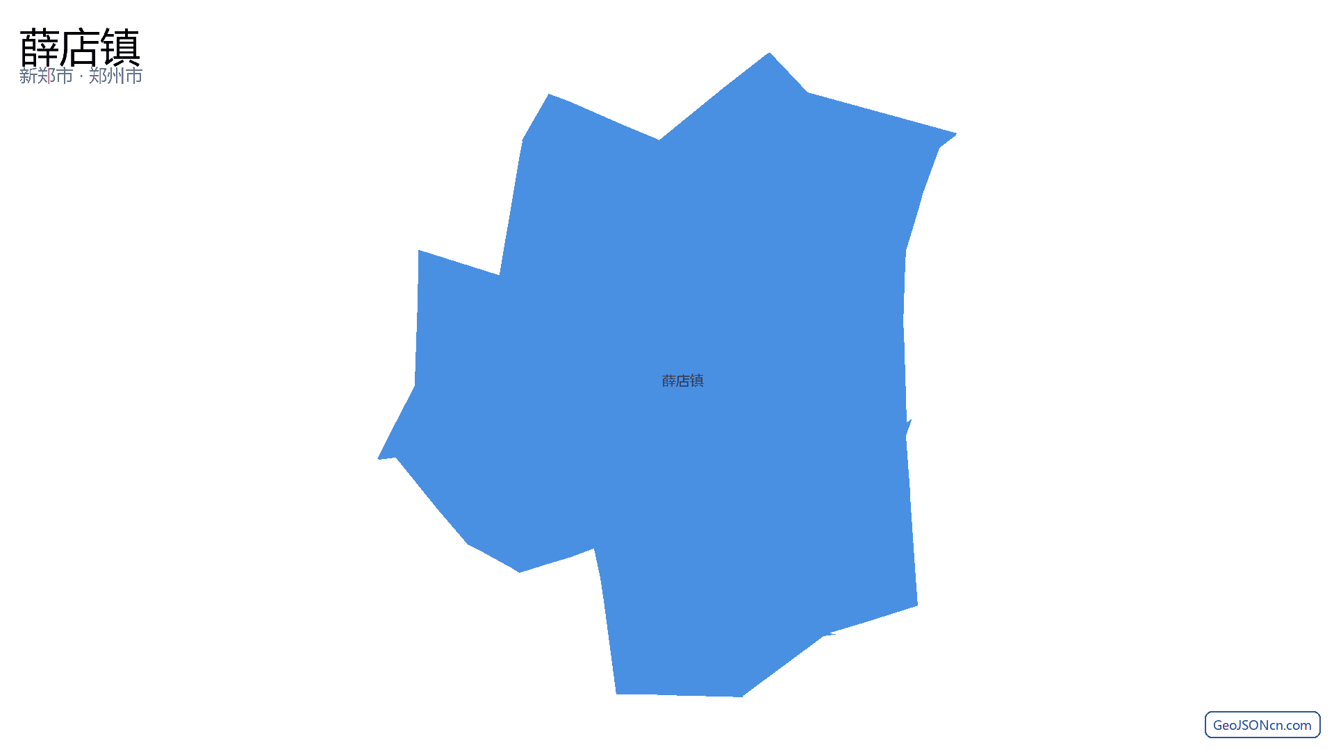 薛店镇行政区划边界地图（新郑市·郑州市）,提供GeoJSON、SHP矢量边界数据下载及高清地图大图(PNG/JPG) - GeoJSONcn.com