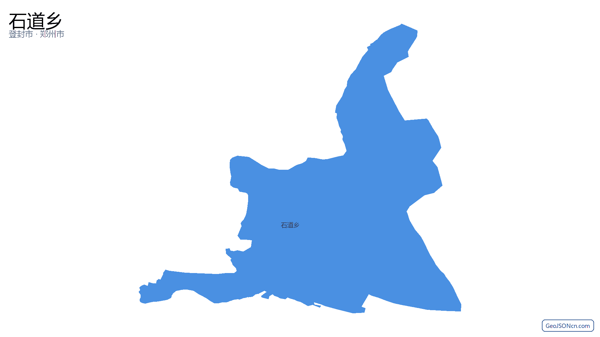 石道乡行政区划边界地图（登封市·郑州市）,提供GeoJSON、SHP矢量边界数据下载及高清地图大图(PNG/JPG) - GeoJSONcn.com