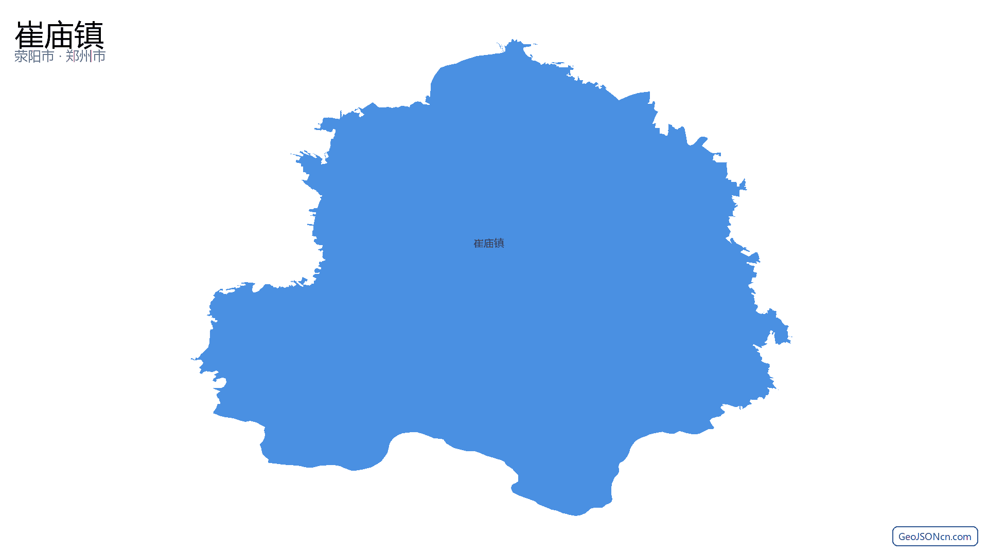 崔庙镇行政区划边界地图（荥阳市·郑州市）,提供GeoJSON、SHP矢量边界数据下载及高清地图大图(PNG/JPG) - GeoJSONcn.com