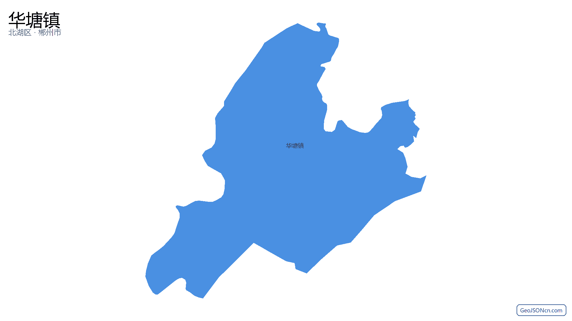 华塘镇行政区划边界地图（北湖区·郴州市）,提供GeoJSON、SHP矢量边界数据下载及高清地图大图(PNG/JPG) - GeoJSONcn.com