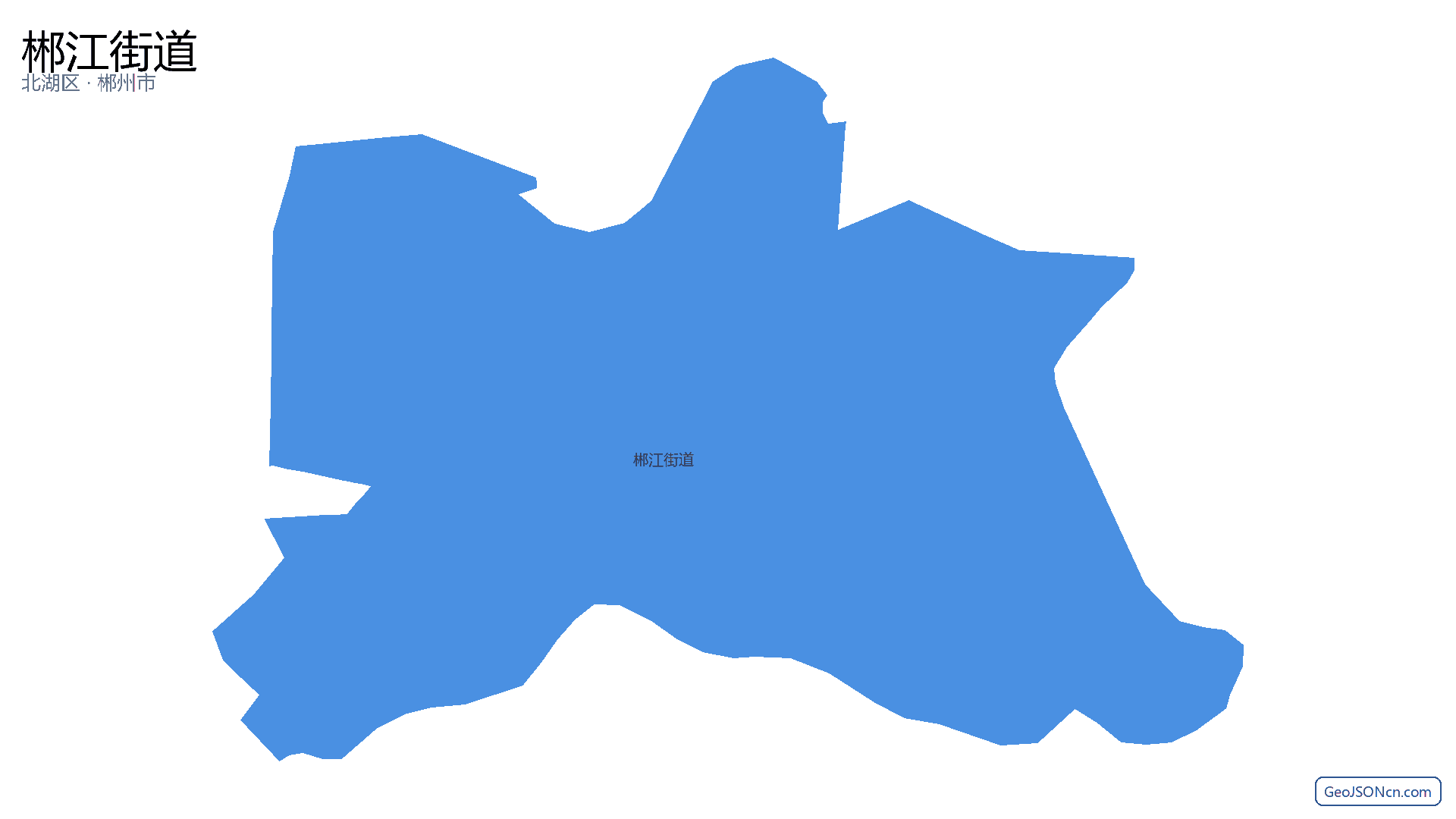 郴江街道行政区划边界地图（北湖区·郴州市）,提供GeoJSON、SHP矢量边界数据下载及高清地图大图(PNG/JPG) - GeoJSONcn.com