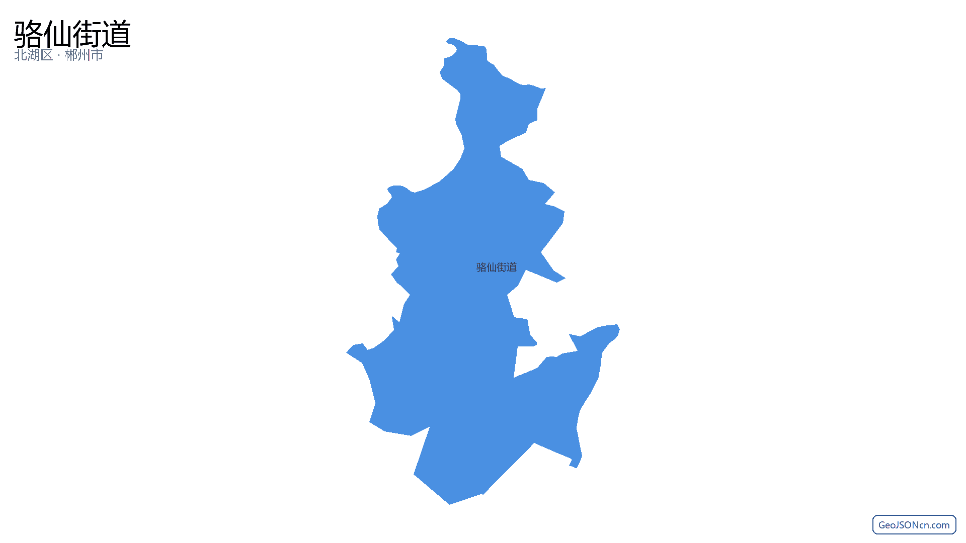 骆仙街道行政区划边界地图（北湖区·郴州市）,提供GeoJSON、SHP矢量边界数据下载及高清地图大图(PNG/JPG) - GeoJSONcn.com