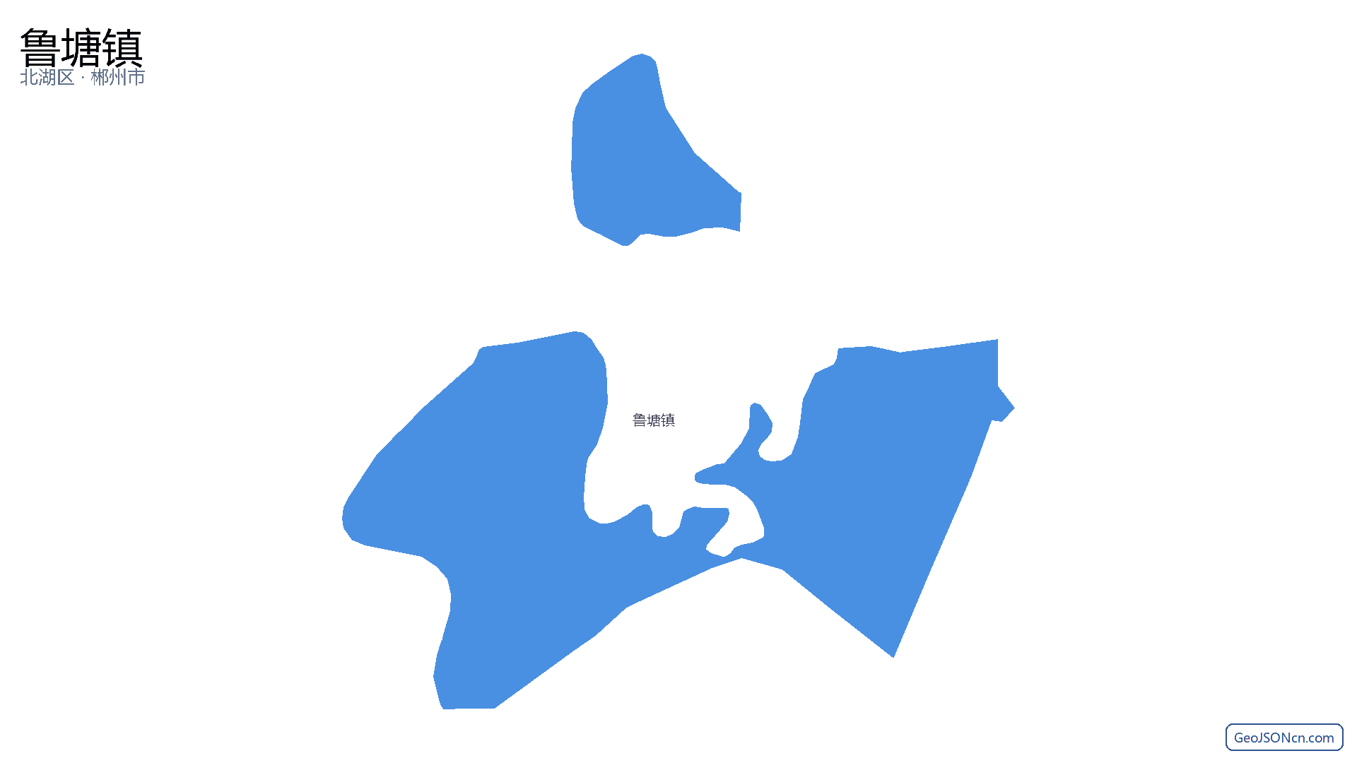 鲁塘镇行政区划边界地图(北湖区·郴州市),提供GeoJSON、SHP矢量边界数据下载及高清地图大图(PNG/JPG) - GeoJSONcn.com