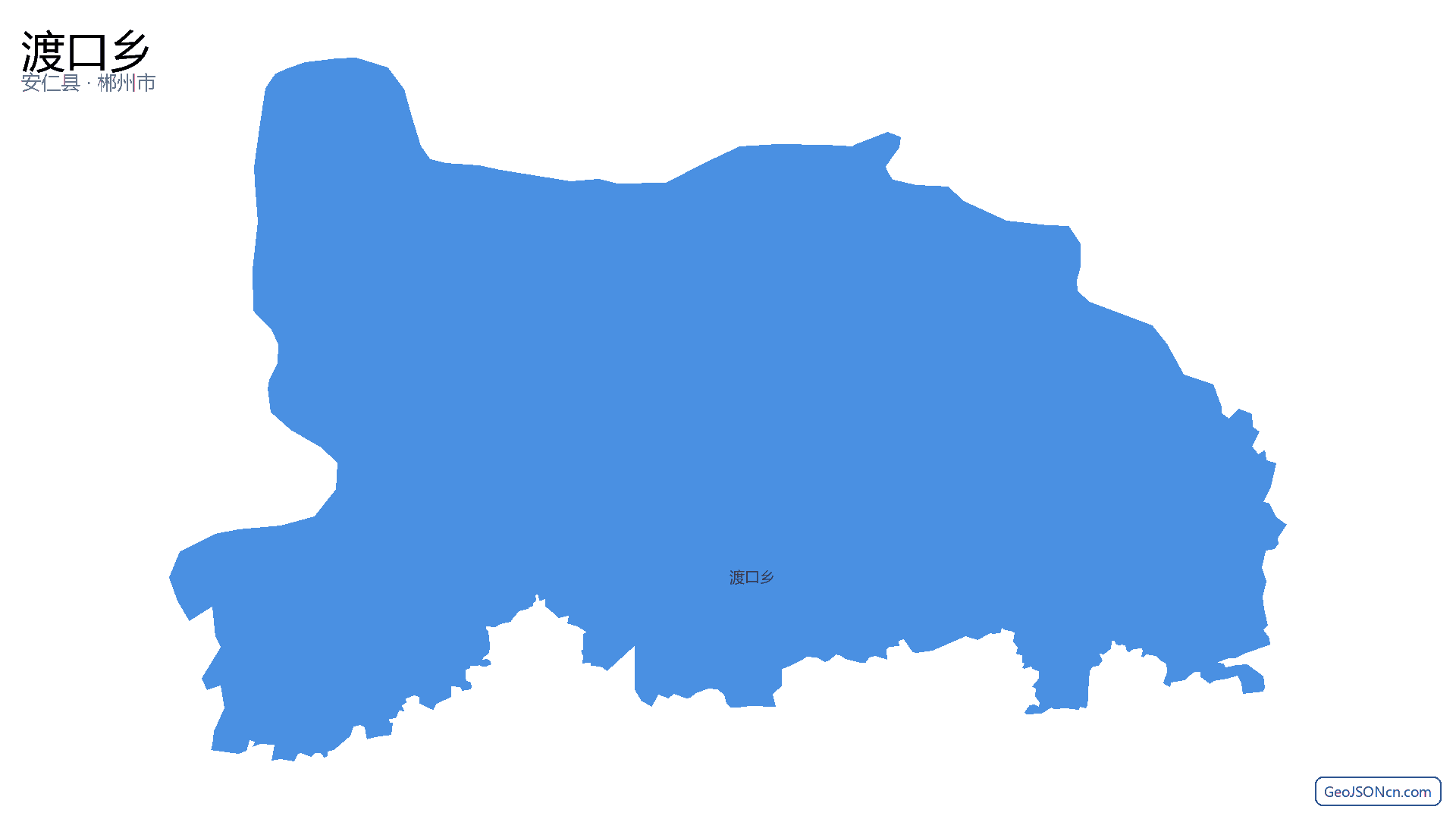渡口乡行政区划边界地图(安仁县·郴州市),提供GeoJSON、SHP矢量边界数据下载及高清地图大图(PNG/JPG) - GeoJSONcn.com