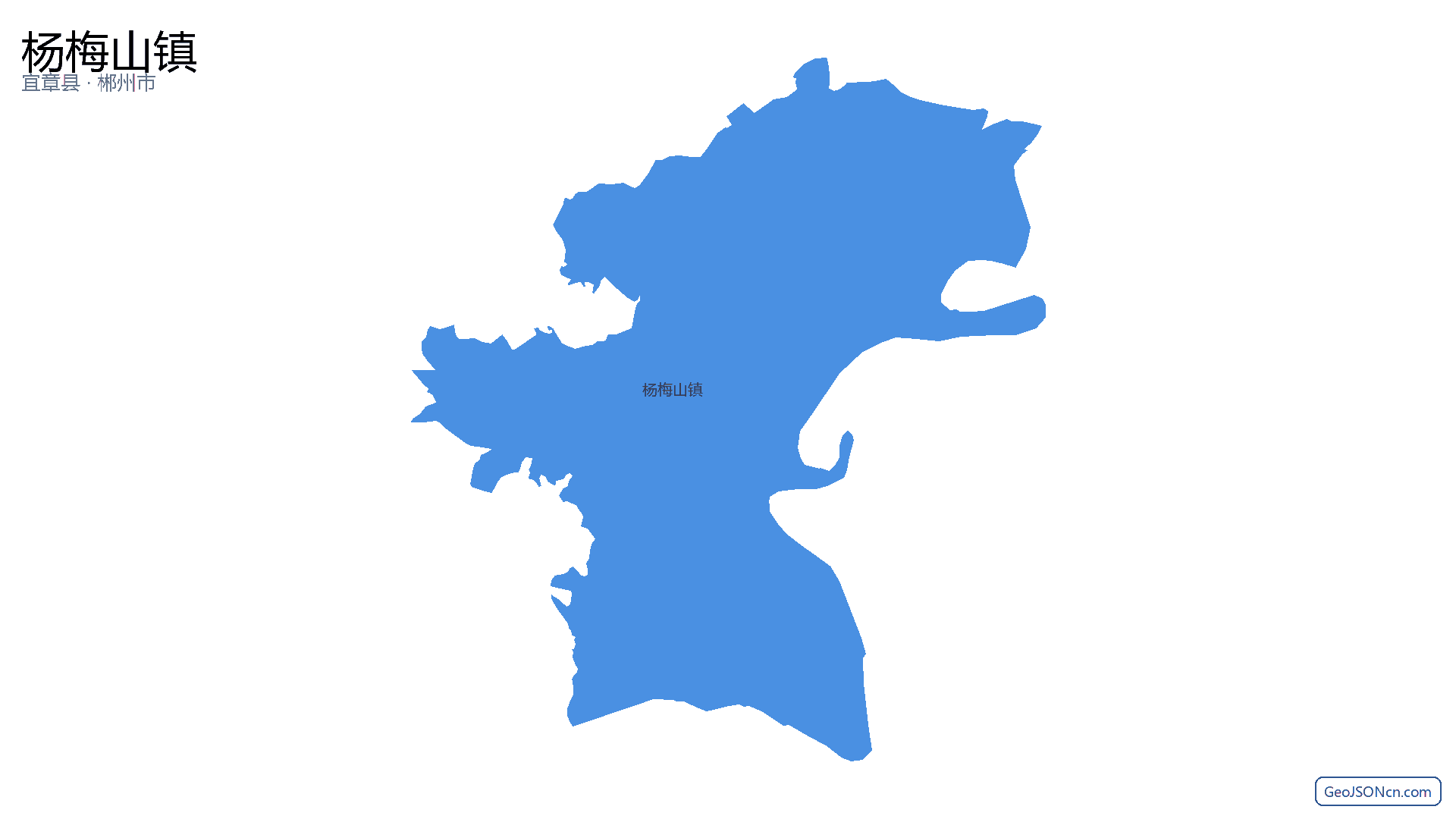 杨梅山镇行政区划边界地图（宜章县·郴州市）,提供GeoJSON、SHP矢量边界数据下载及高清地图大图(PNG/JPG) - GeoJSONcn.com