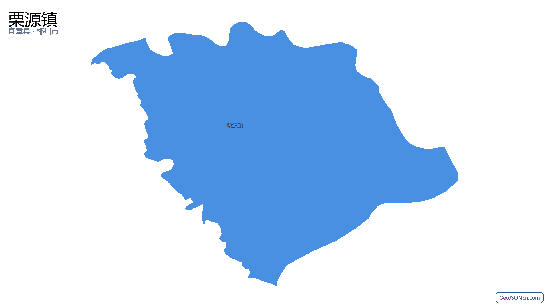 栗源镇行政区划边界地图（宜章县·郴州市）,提供GeoJSON、SHP矢量边界数据下载及高清地图大图(PNG/JPG) - GeoJSONcn.com