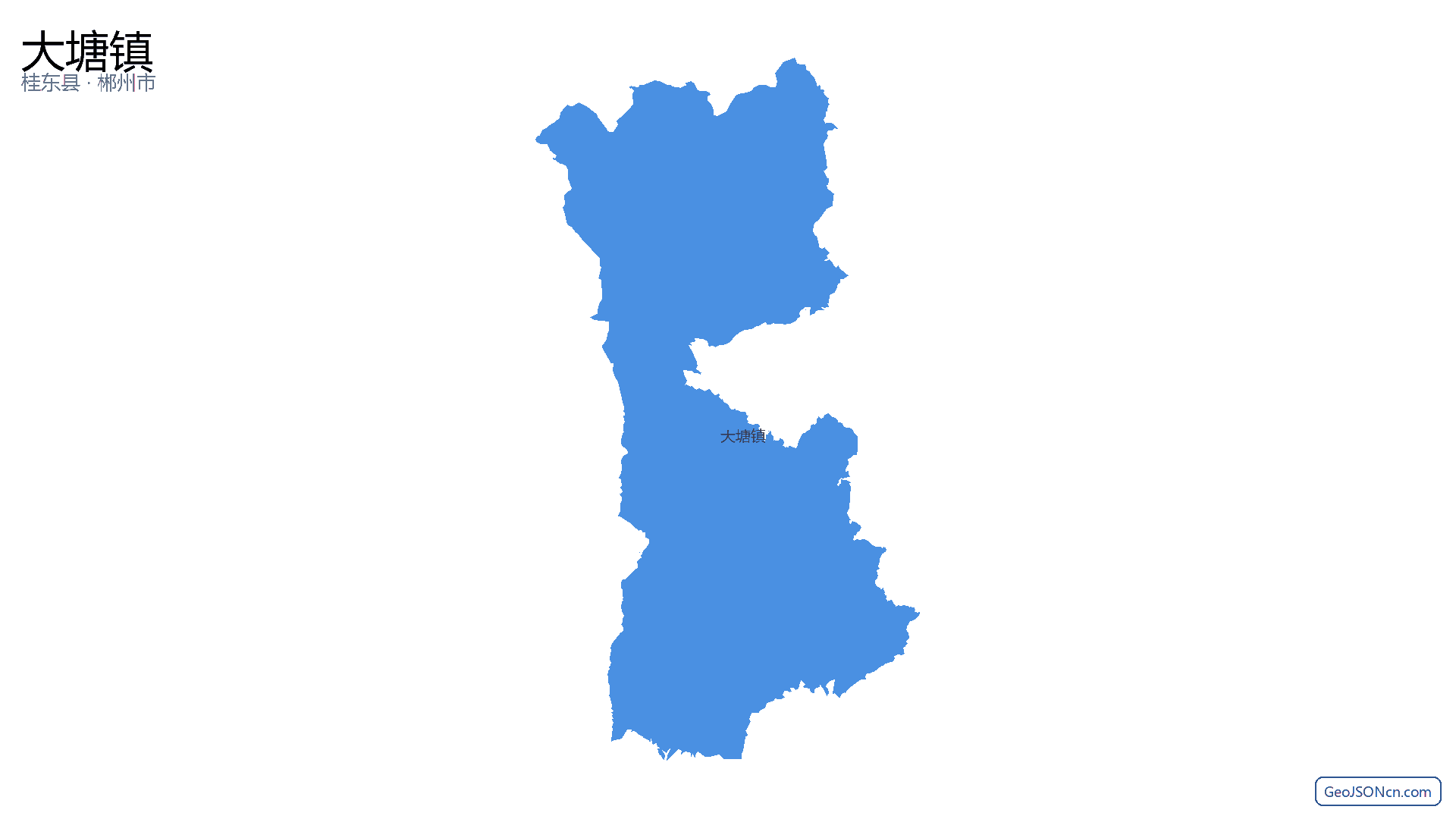 大塘镇行政区划边界地图（桂东县·郴州市）,提供GeoJSON、SHP矢量边界数据下载及高清地图大图(PNG/JPG) - GeoJSONcn.com