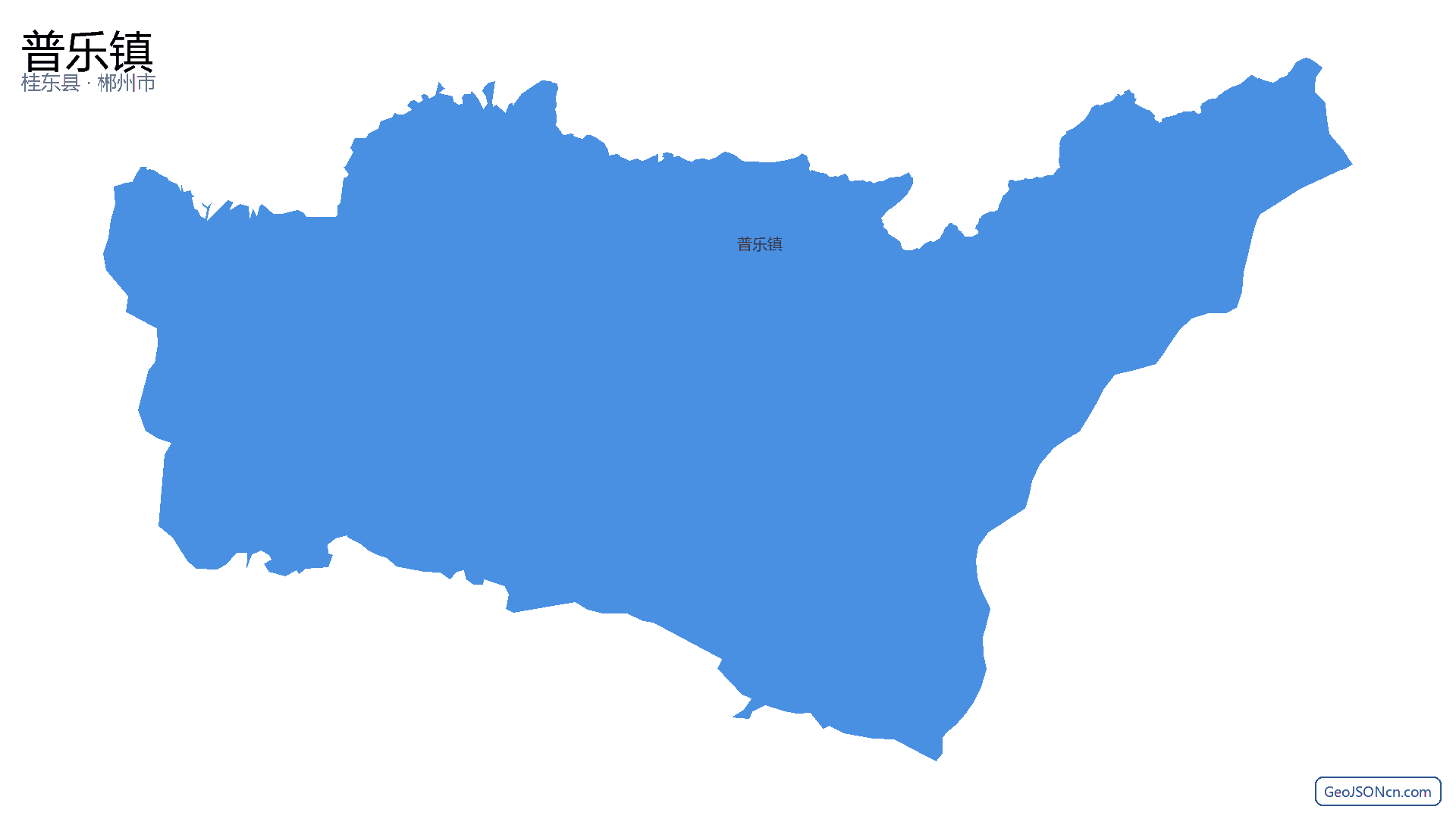 普乐镇行政区划边界地图（桂东县·郴州市）,提供GeoJSON、SHP矢量边界数据下载及高清地图大图(PNG/JPG) - GeoJSONcn.com