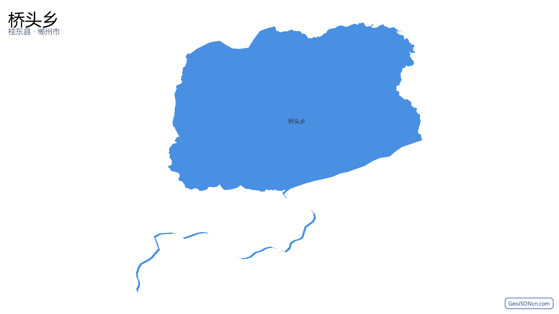 桥头乡行政区划边界地图（桂东县·郴州市）,提供GeoJSON、SHP矢量边界数据下载及高清地图大图(PNG/JPG) - GeoJSONcn.com