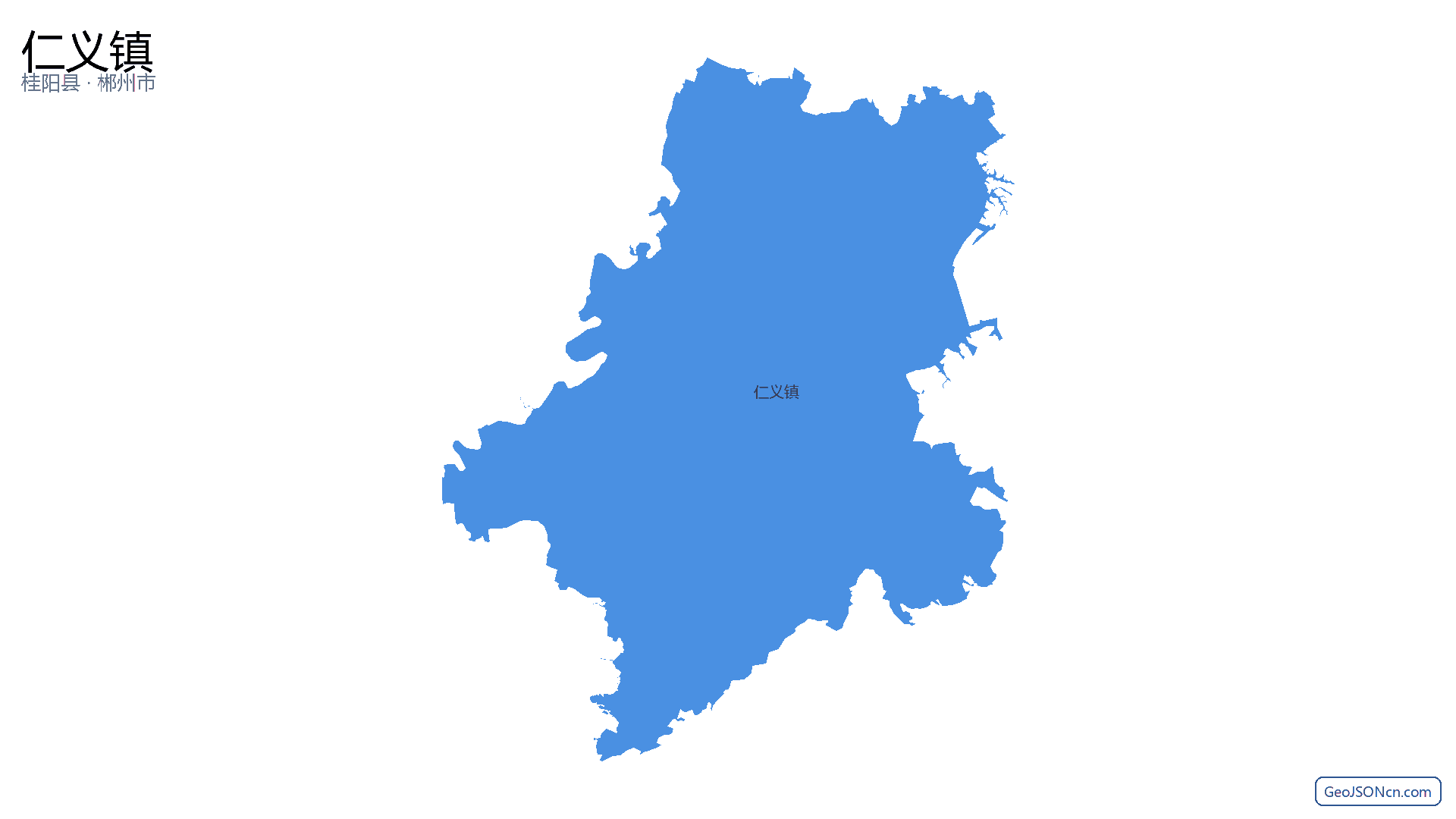 仁义镇行政区划边界地图（桂阳县·郴州市）,提供GeoJSON、SHP矢量边界数据下载及高清地图大图(PNG/JPG) - GeoJSONcn.com