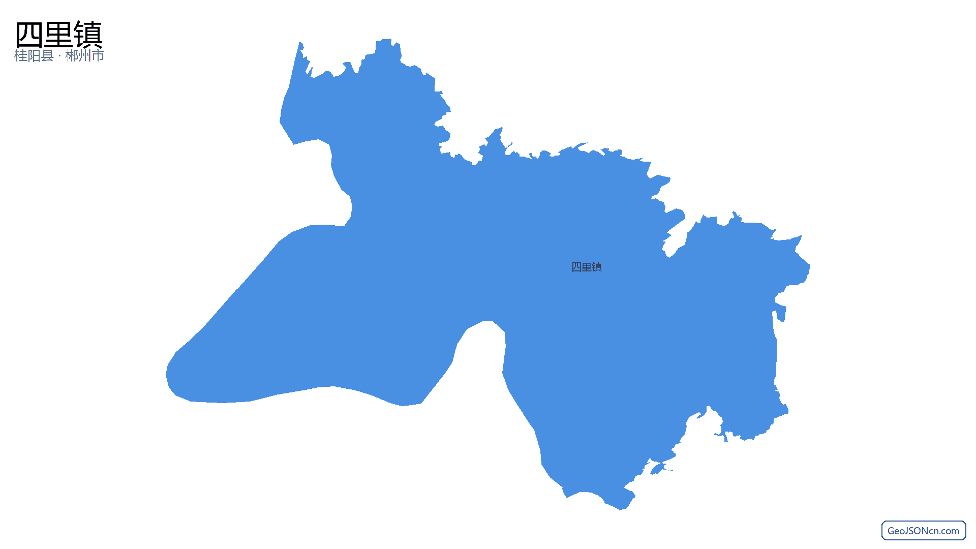 四里镇行政区划边界地图（桂阳县·郴州市）,提供GeoJSON、SHP矢量边界数据下载及高清地图大图(PNG/JPG) - GeoJSONcn.com