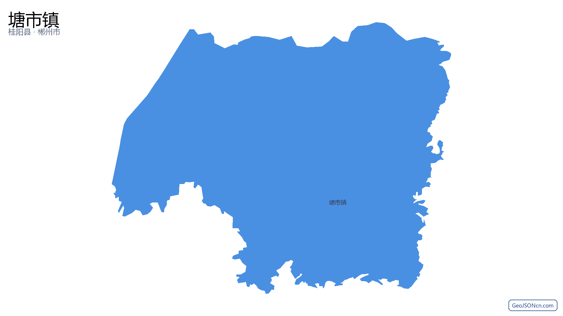 塘市镇行政区划边界地图(桂阳县·郴州市),提供GeoJSON、SHP矢量边界数据下载及高清地图大图(PNG/JPG) - GeoJSONcn.com