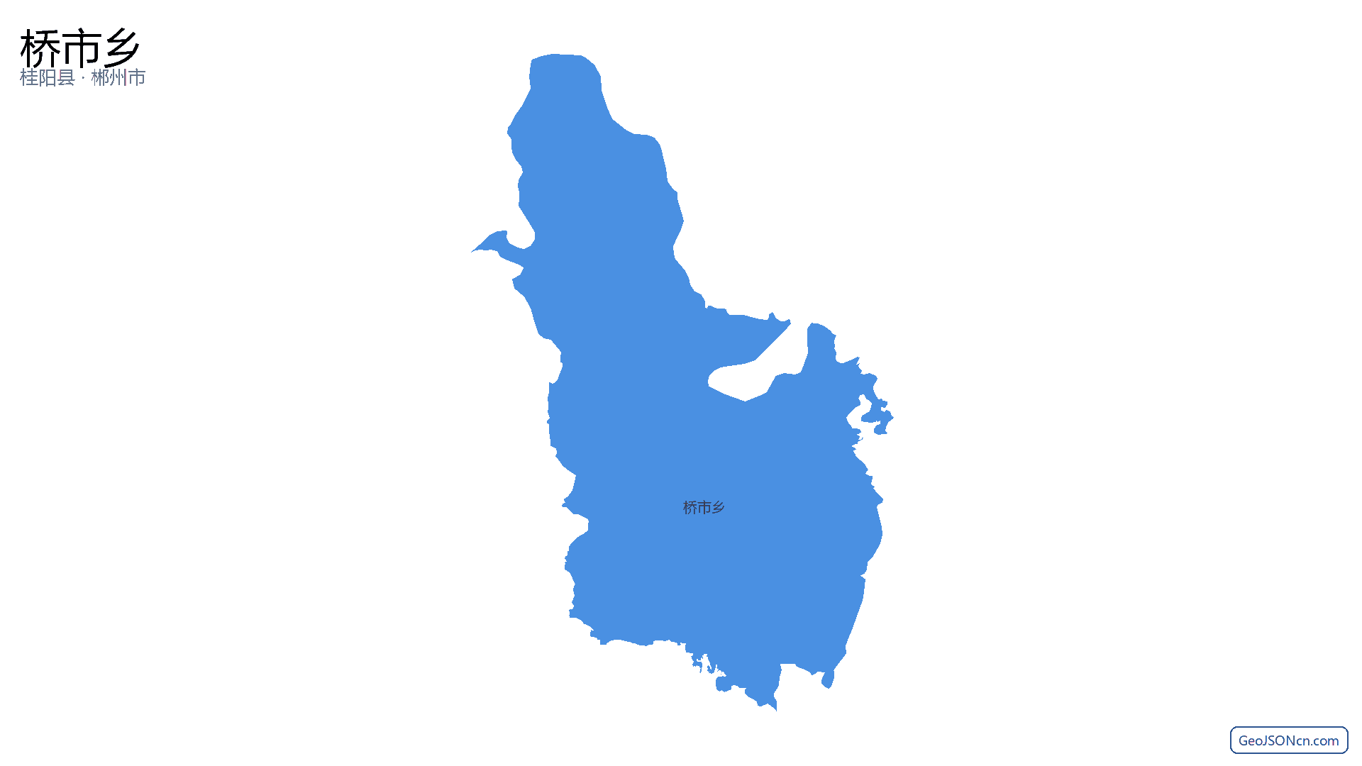 桥市乡行政区划边界地图（桂阳县·郴州市）,提供GeoJSON、SHP矢量边界数据下载及高清地图大图(PNG/JPG) - GeoJSONcn.com