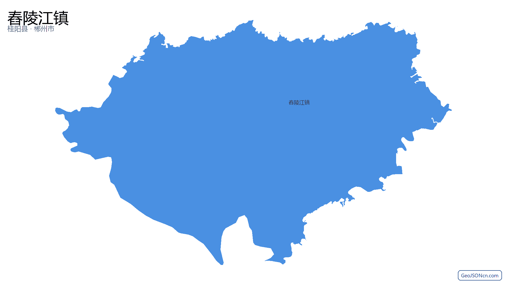舂陵江镇行政区划边界地图(桂阳县·郴州市),提供GeoJSON、SHP矢量边界数据下载及高清地图大图(PNG/JPG) - GeoJSONcn.com