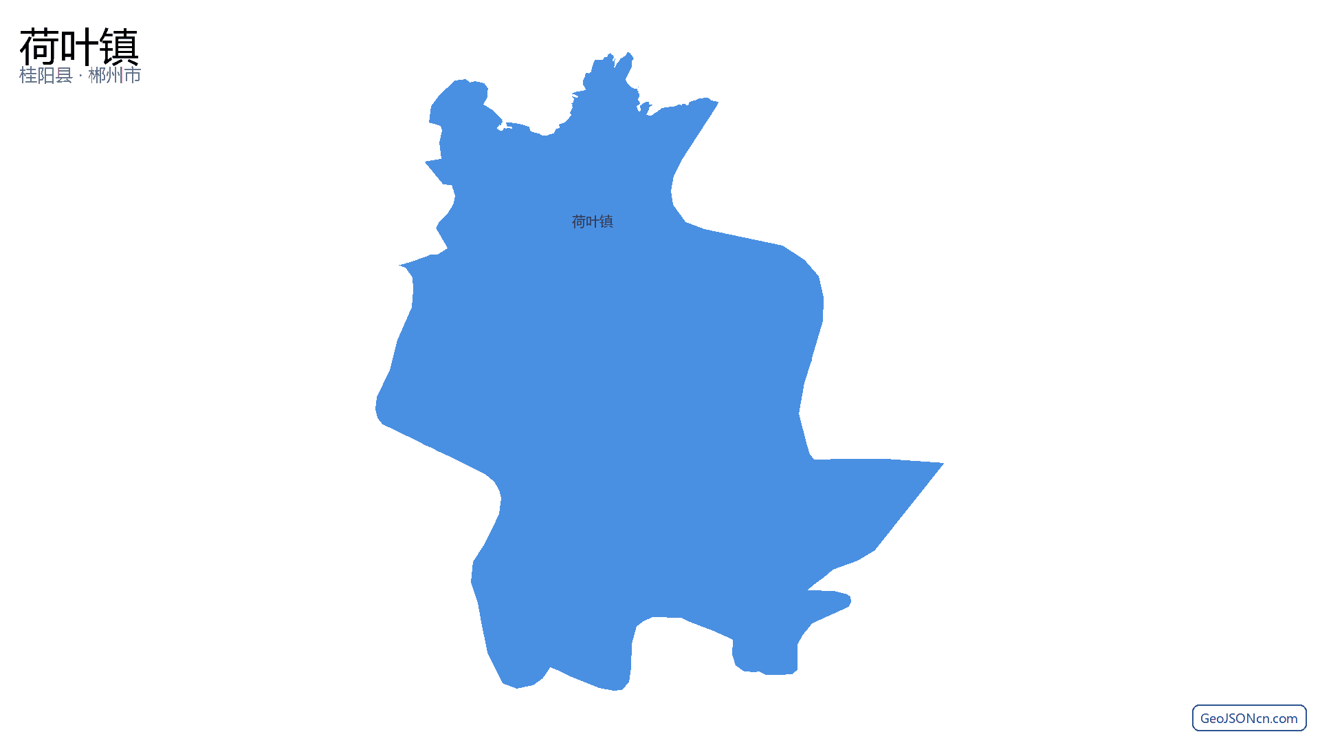 荷叶镇行政区划边界地图(桂阳县·郴州市),提供GeoJSON、SHP矢量边界数据下载及高清地图大图(PNG/JPG) - GeoJSONcn.com