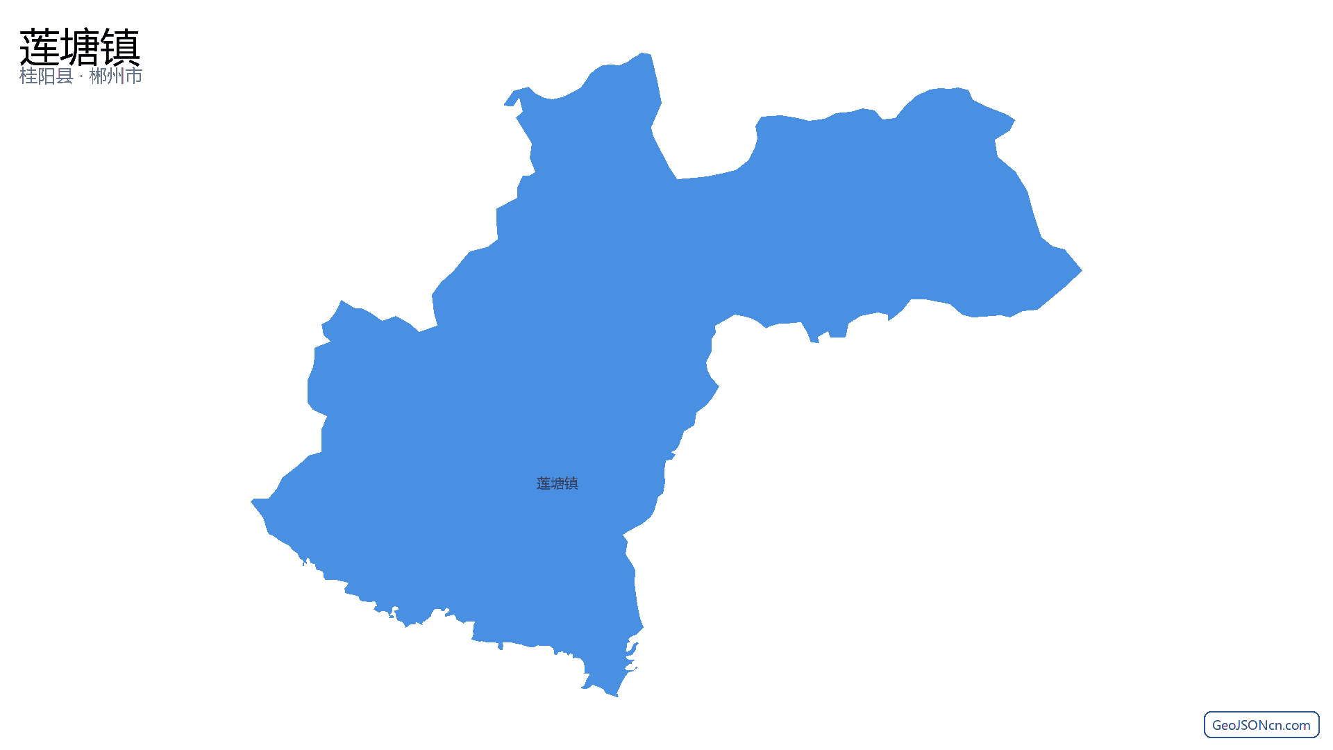 莲塘镇行政区划边界地图（桂阳县·郴州市）,提供GeoJSON、SHP矢量边界数据下载及高清地图大图(PNG/JPG) - GeoJSONcn.com