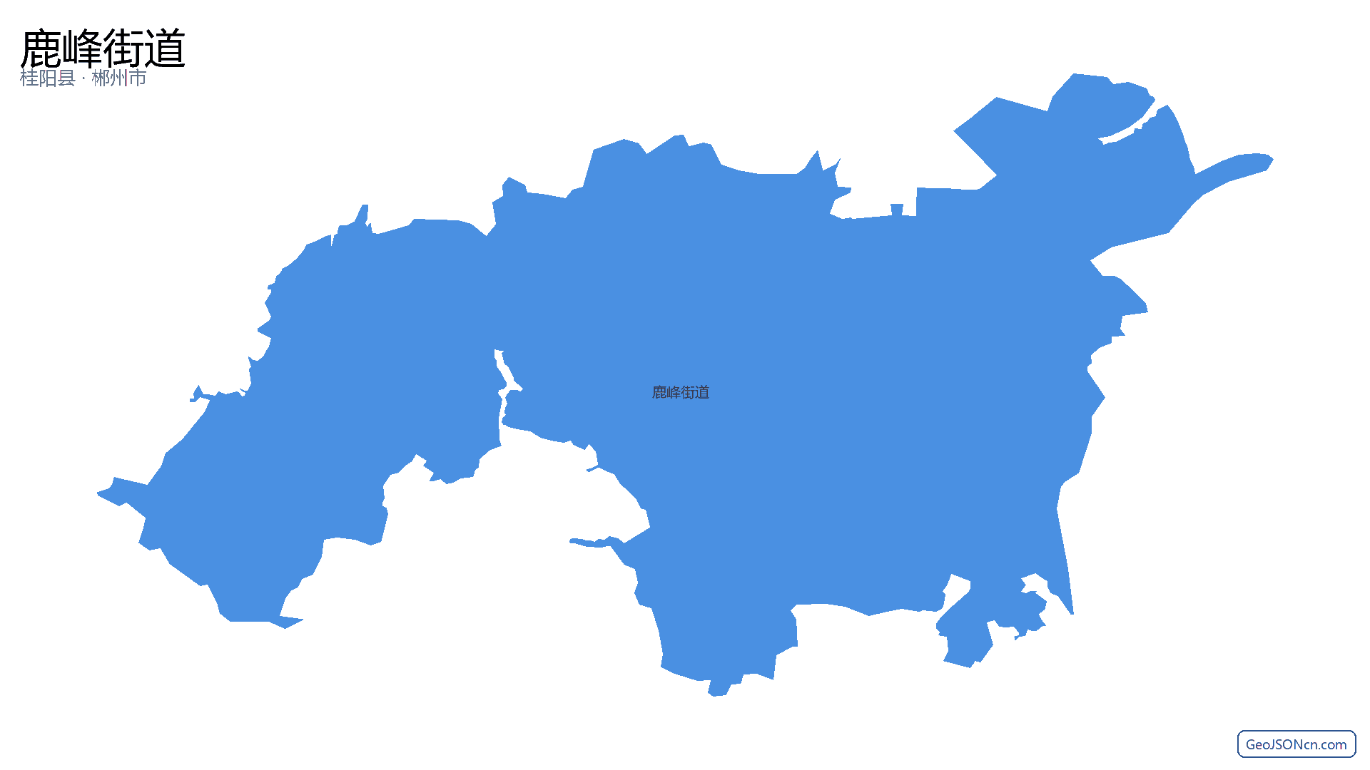 鹿峰街道行政区划边界地图（桂阳县·郴州市）,提供GeoJSON、SHP矢量边界数据下载及高清地图大图(PNG/JPG) - GeoJSONcn.com